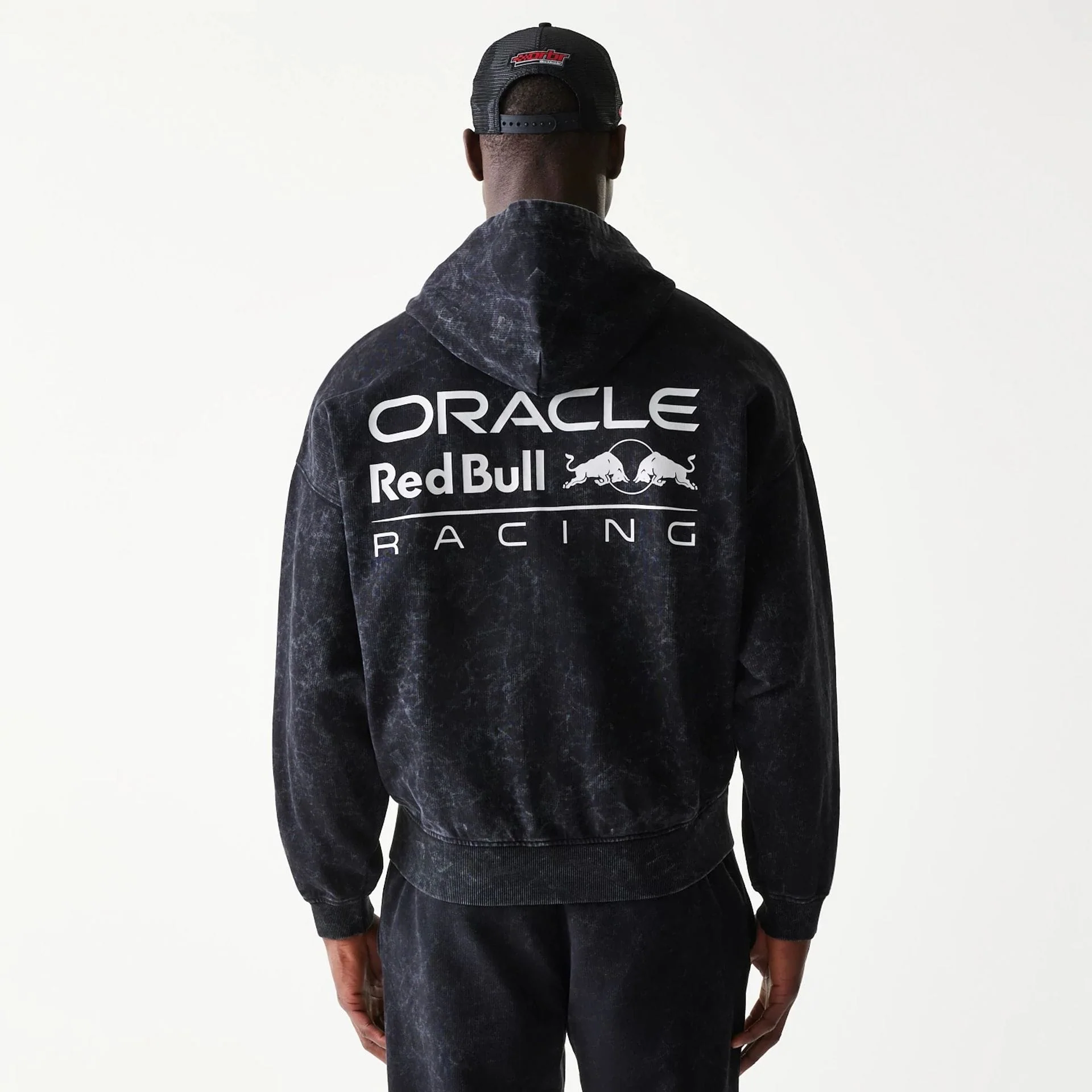 Red Bull Racing Dropped Shoulder Black Dropped Shoulder Full Zip Hoodie - Image 2