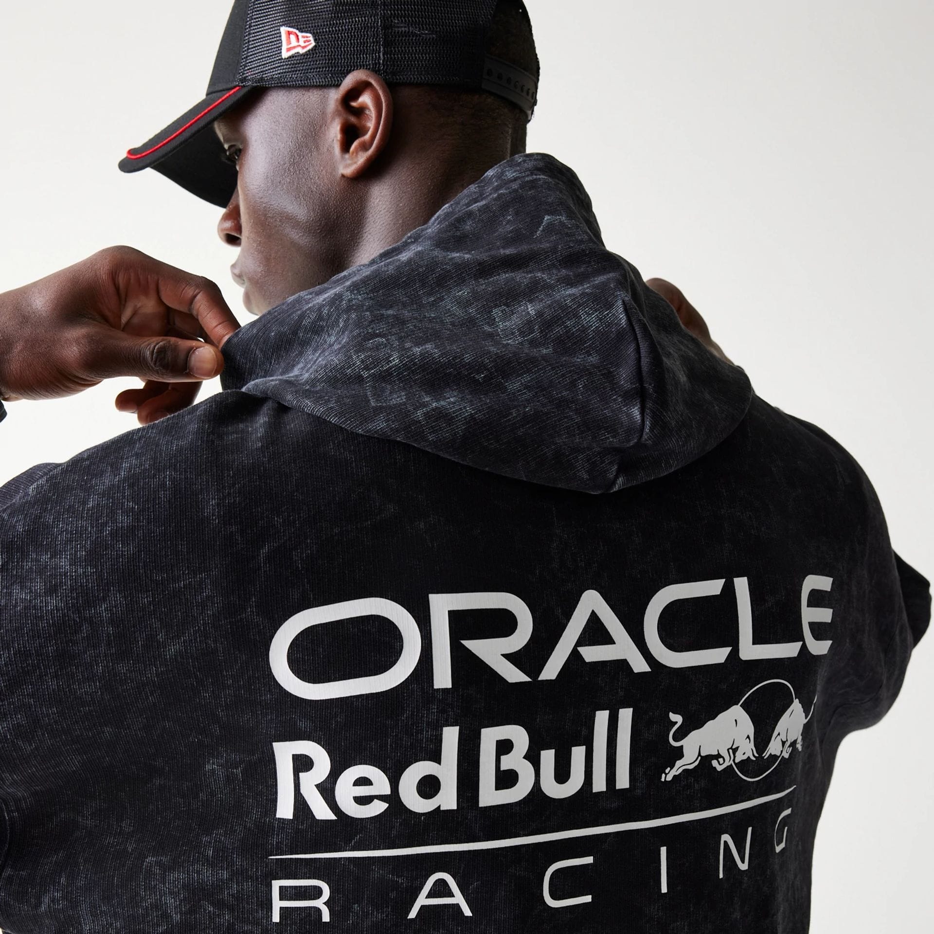 Red Bull Racing Dropped Shoulder Black Dropped Shoulder Full Zip Hoodie - Image 7