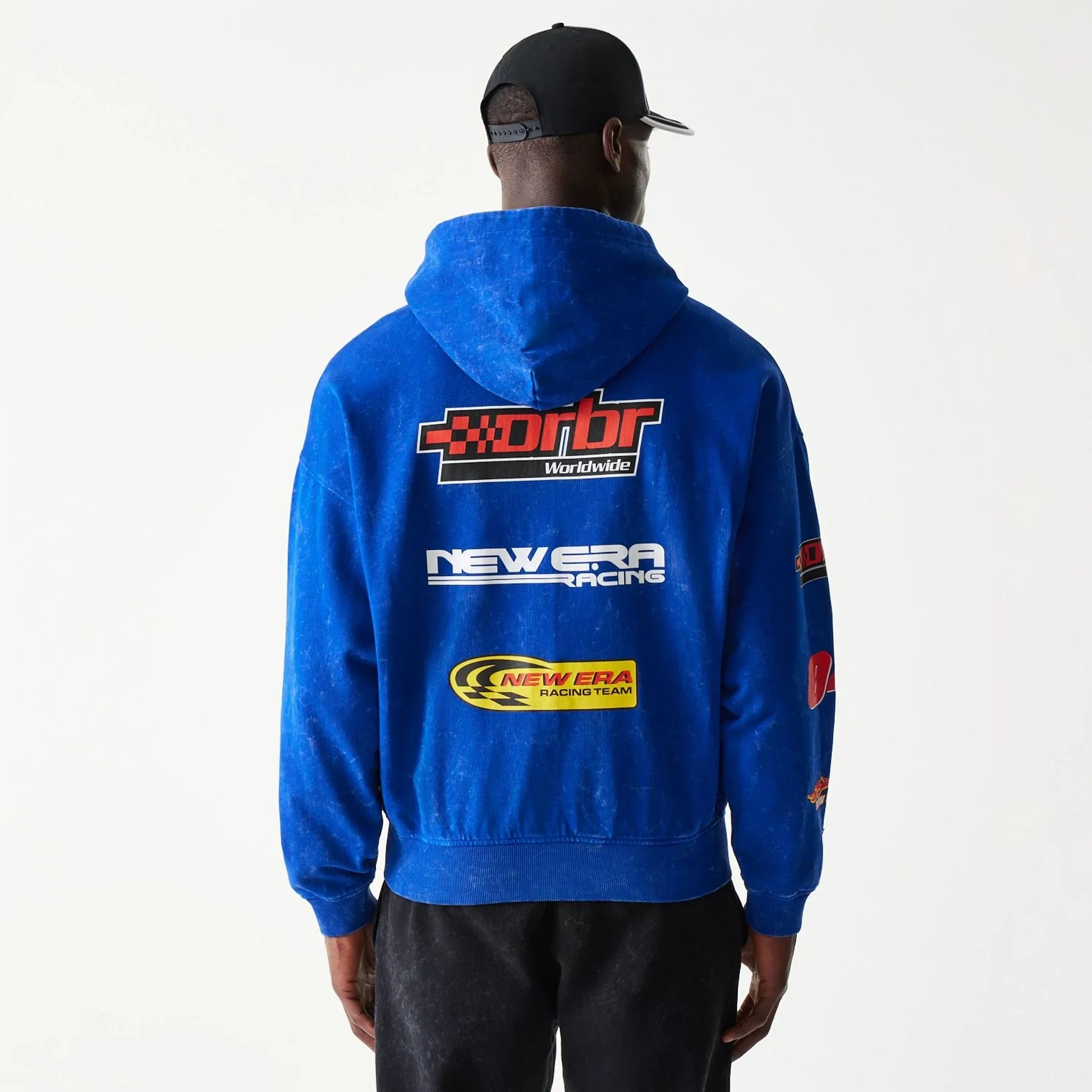 Red Bull Racing Graphic Blue Dropped Shoulder Full Zip Hoodie - Image 2