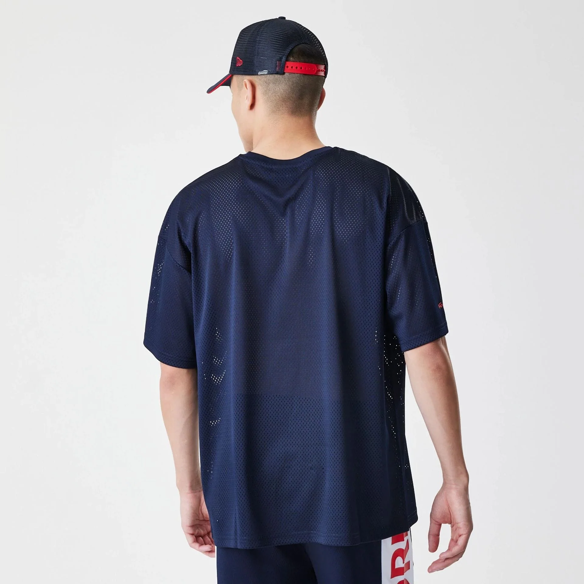 Red Bull Racing Graphic Mesh Dark Blue Oversized T-Shirt - Image 2