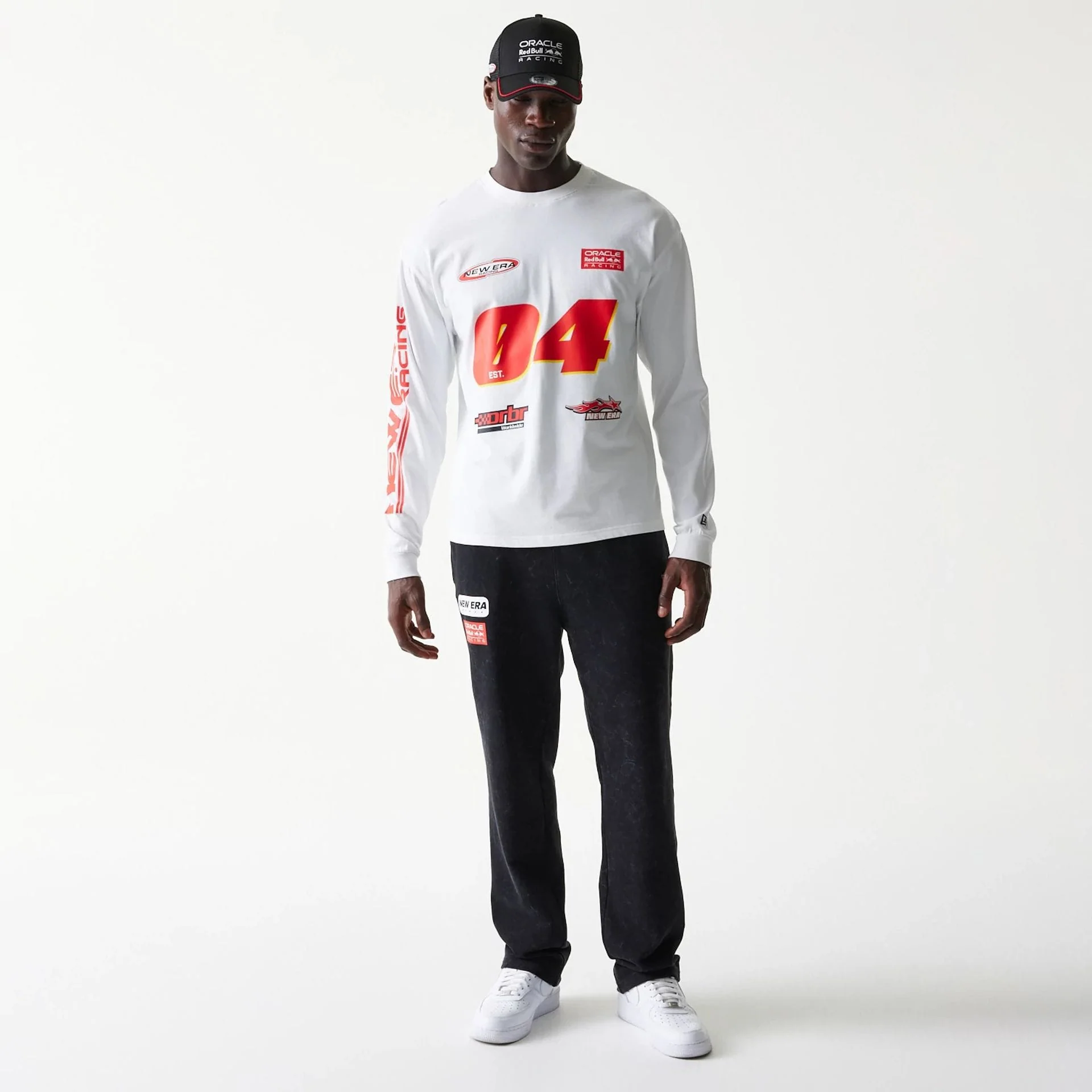 Red Bull Racing Graphic White Long Sleeve T-Shirt - Image 7