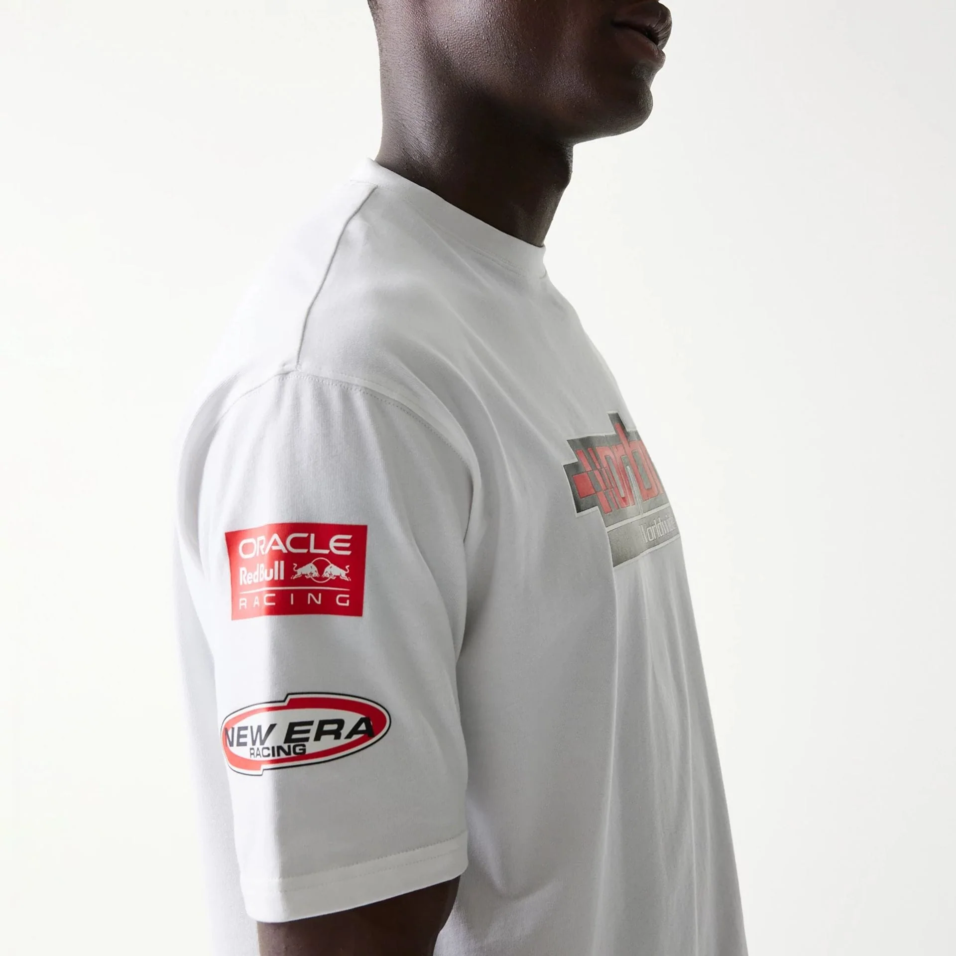 Red Bull Racing Graphic White Oversized T-Shirt - Image 5