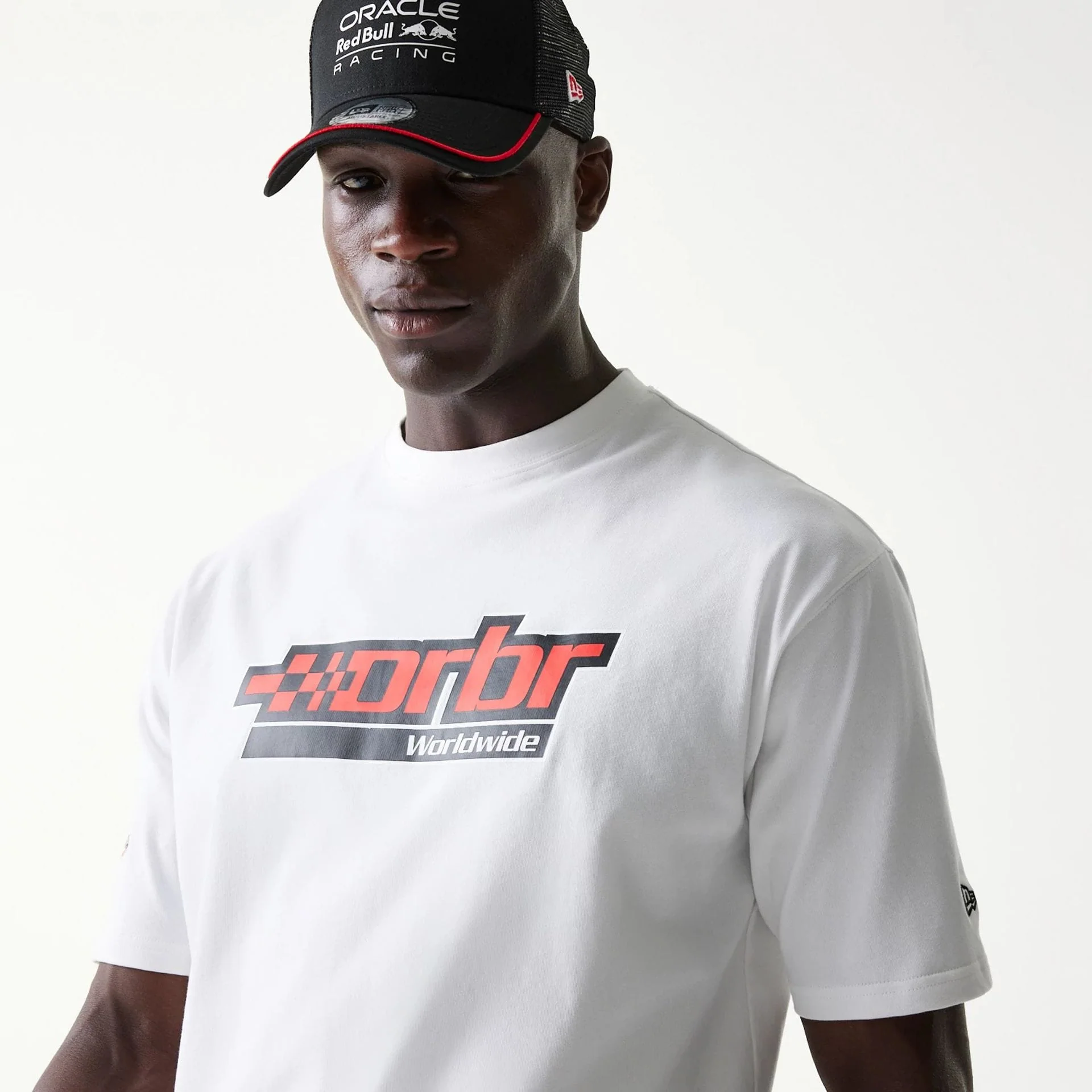 Red Bull Racing Graphic White Oversized T-Shirt - Image 7