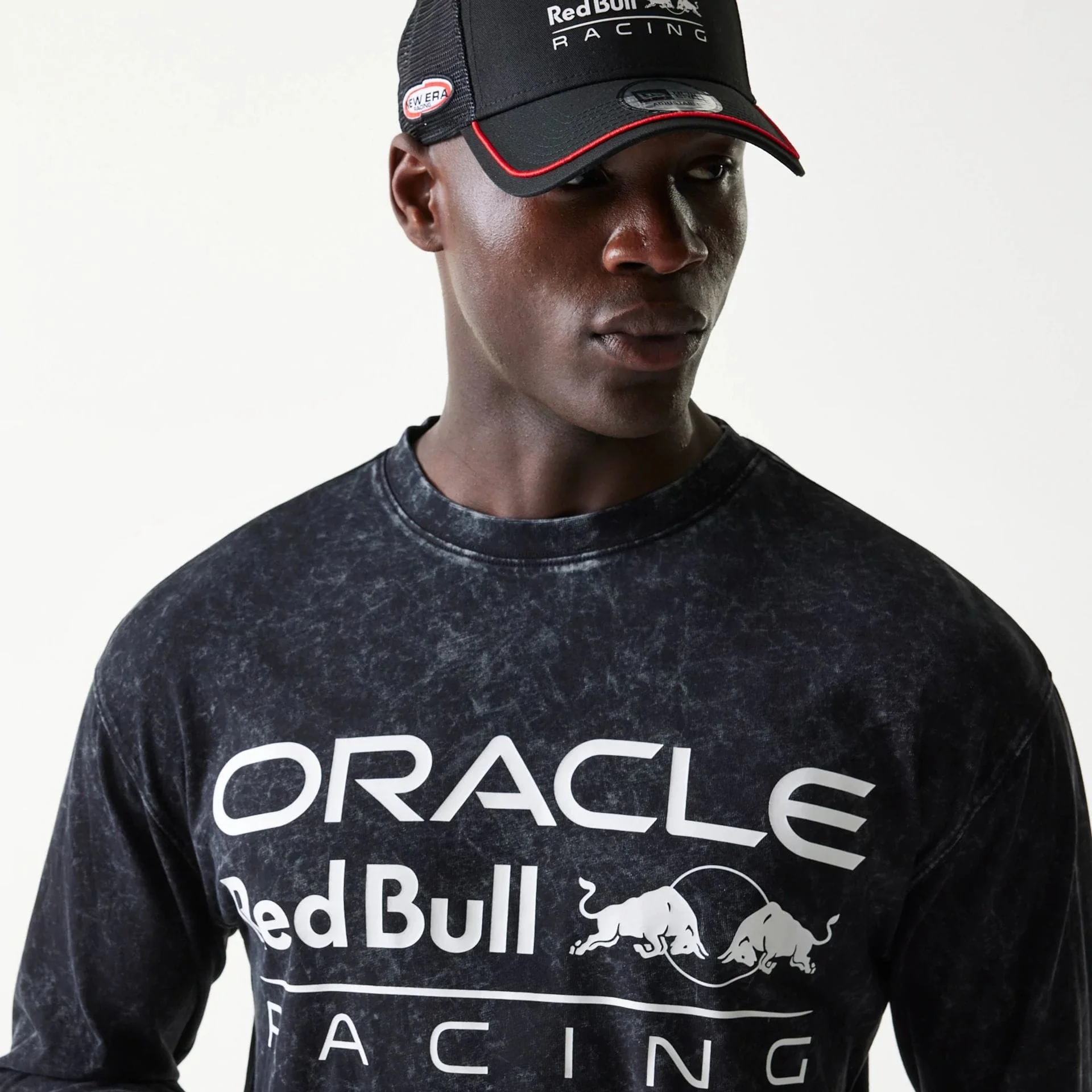 Red Bull Racing Linear Graphic Black Long Sleeve T-Shirt - Image 4
