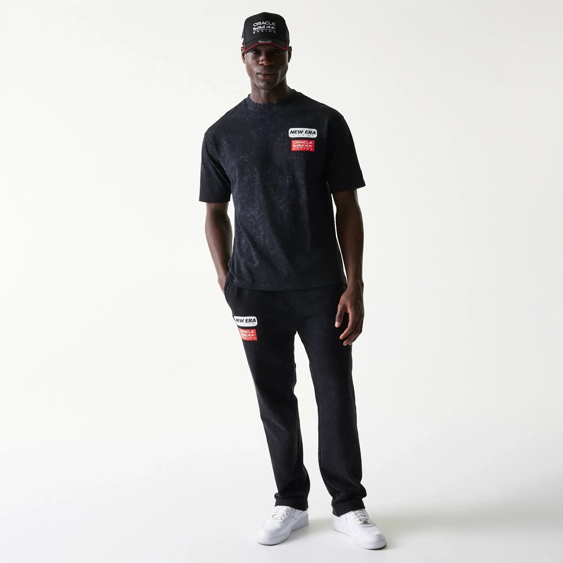 Red Bull Racing Linear Graphic Black Oversized T-Shirt - Image 8
