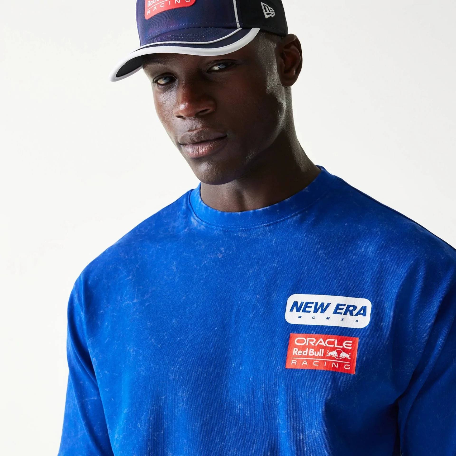 Red Bull Racing Linear Graphic Blue Oversized T-Shirt - Image 5
