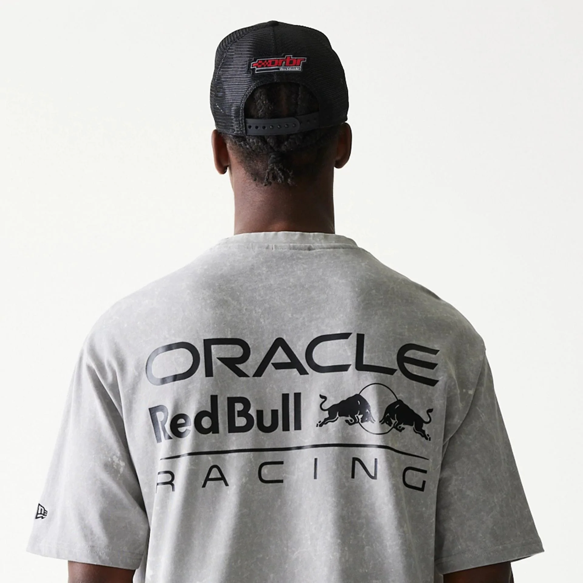 Red Bull Racing Linear Graphic Grey Oversized T-Shirt - Image 7