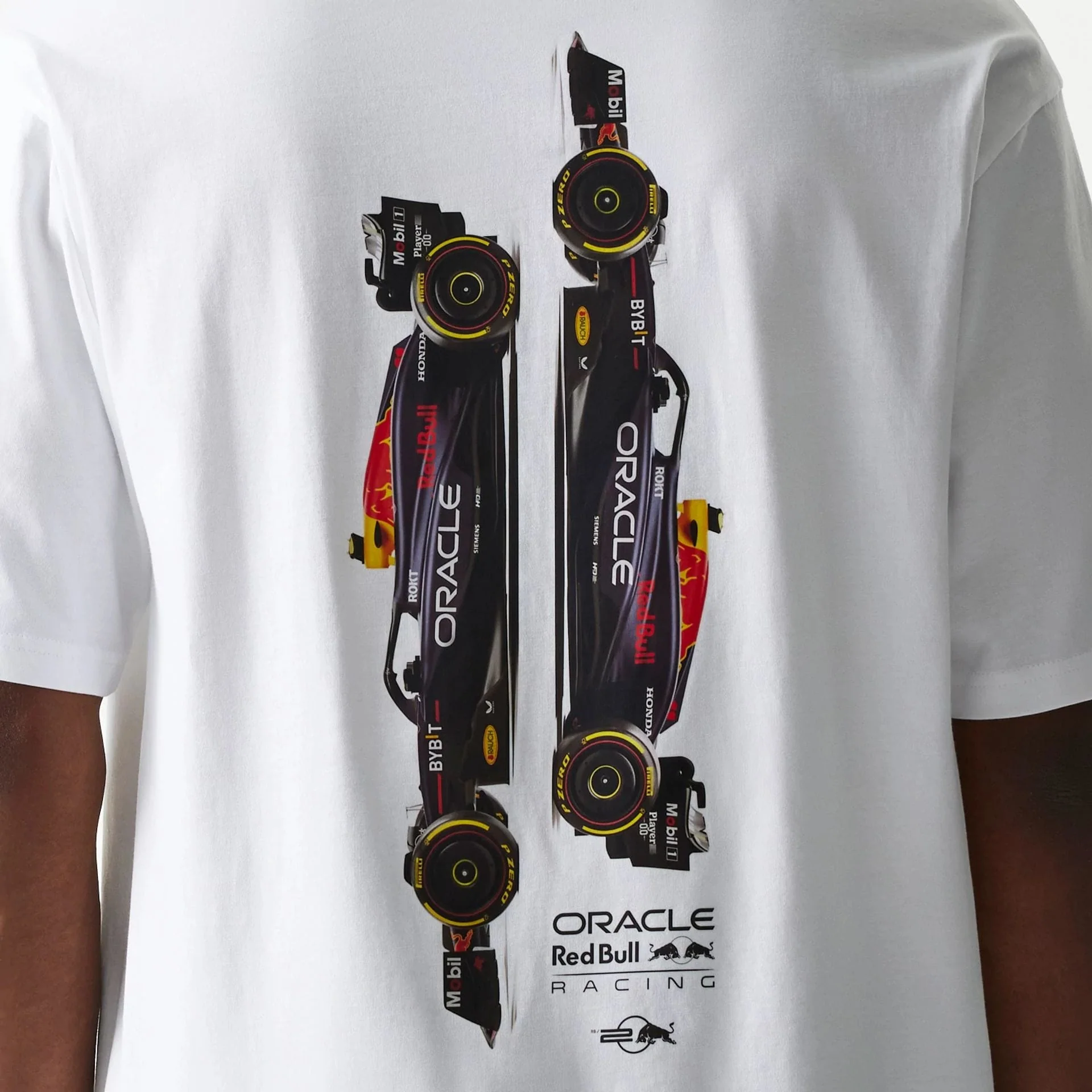 Red Bull Racing Profile White Oversized T-Shirt - Image 4