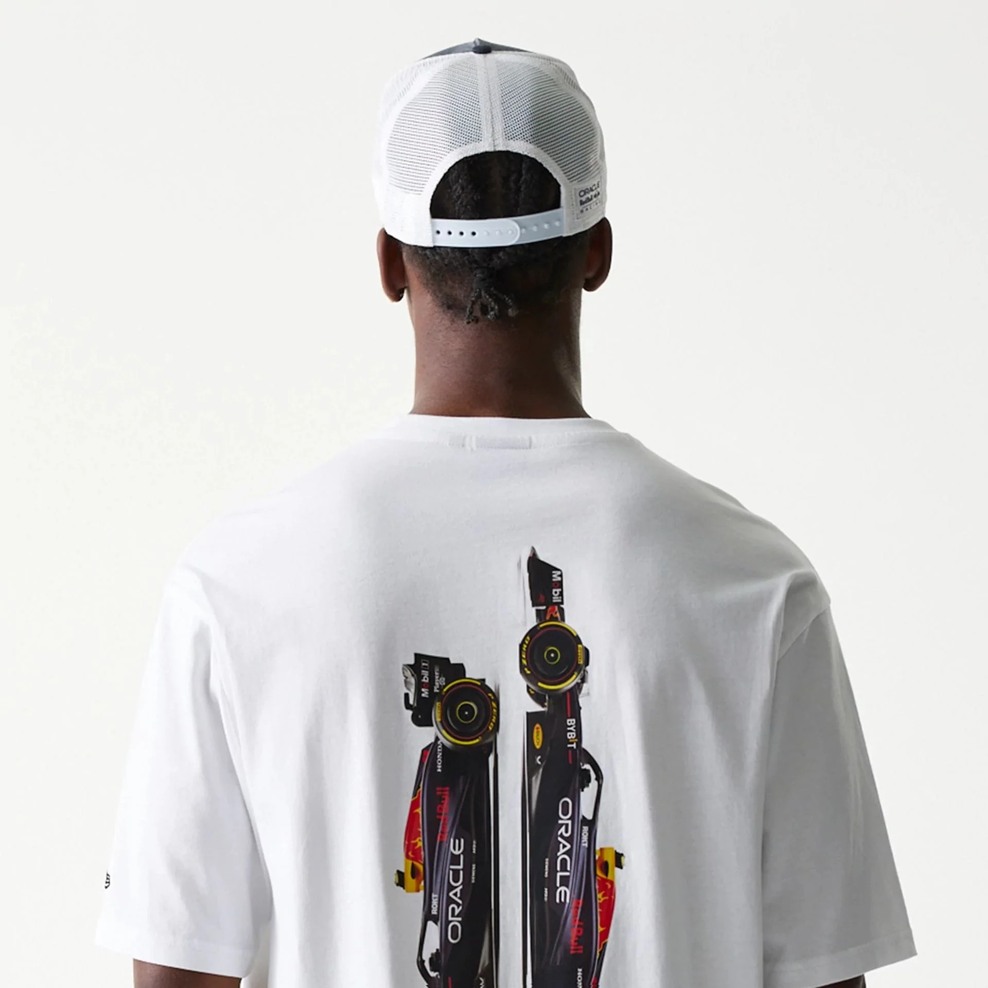 Red Bull Racing Profile White Oversized T-Shirt - Image 7