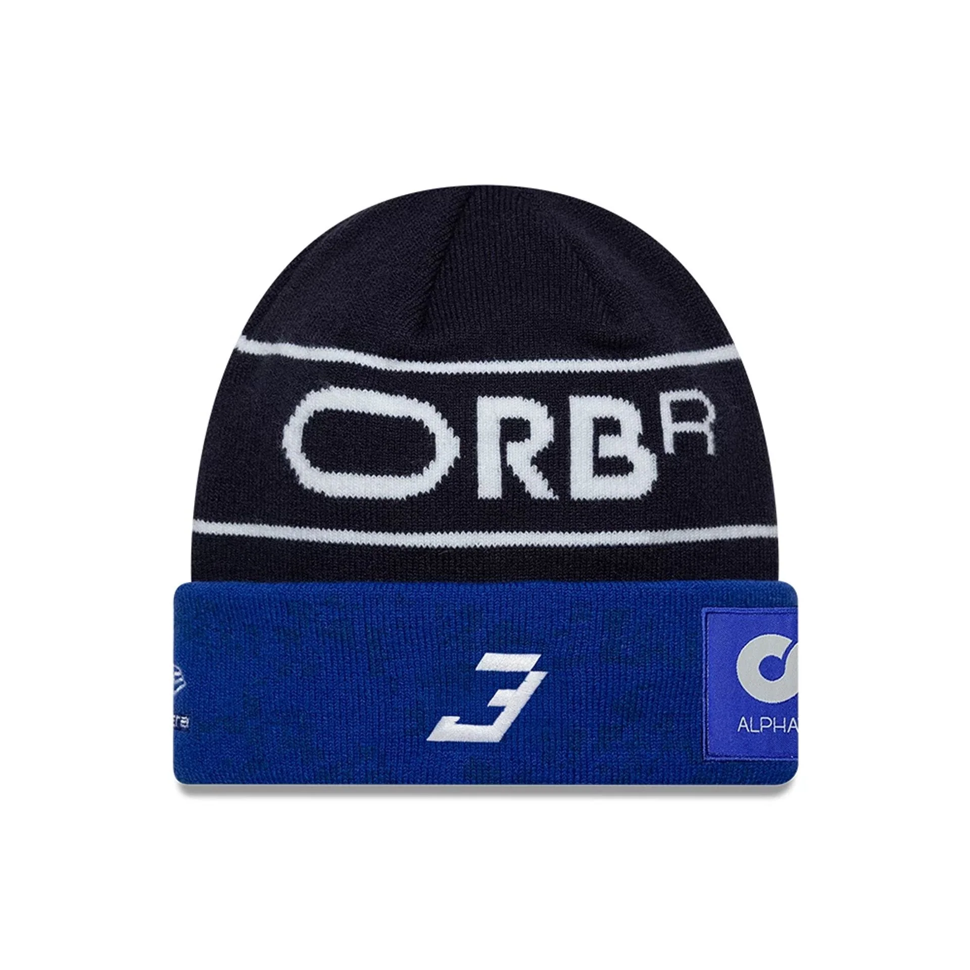 Red Bull Racing Replica Max Verstappen Dark Blue Cuff Knit Beanie Hat - Image 2