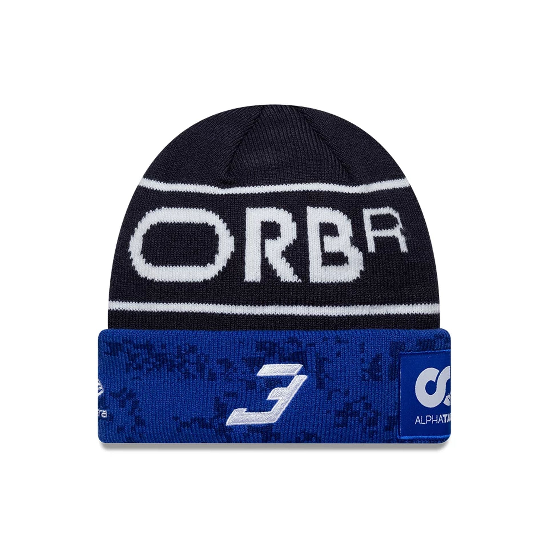 Red Bull Racing Youth Replica Max Verstappen Dark Blue Cuff Knit Beanie Hat - Image 2
