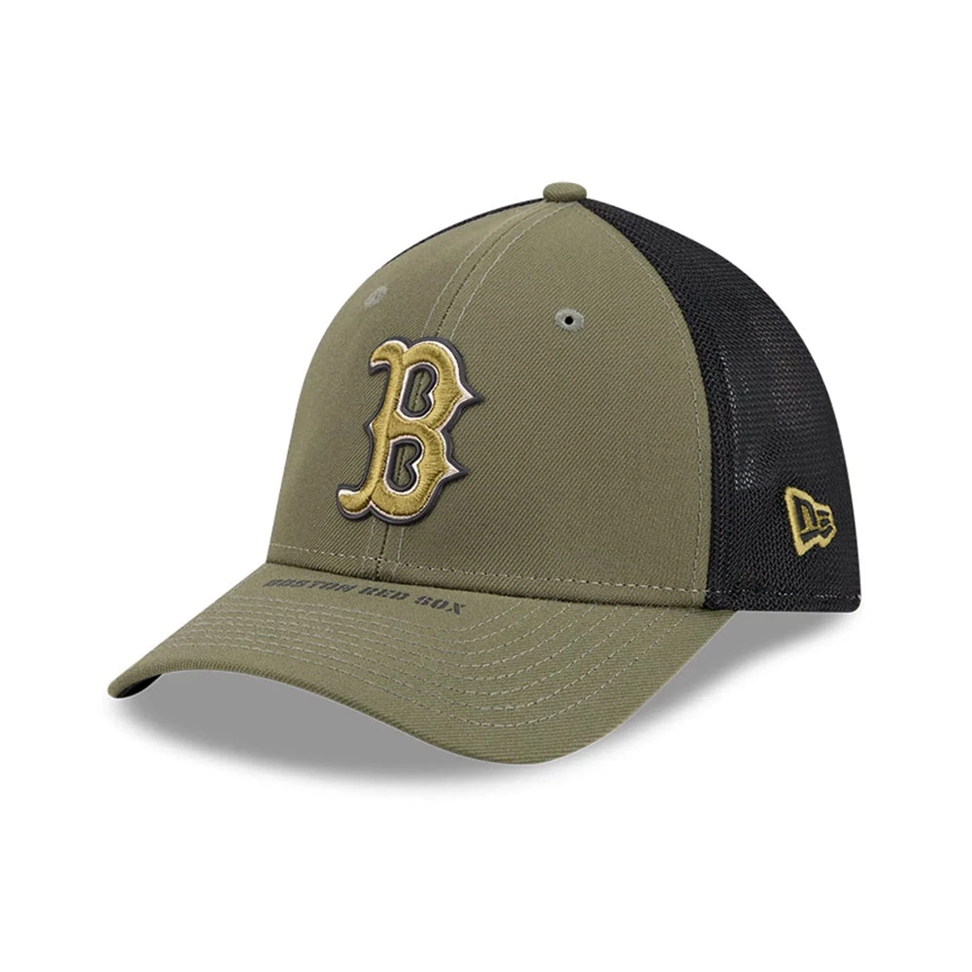 Red Sox MLB Armed Forces Day 2026 Green 39THIRTY M-Crown Stretch Fit Cap - Image 3