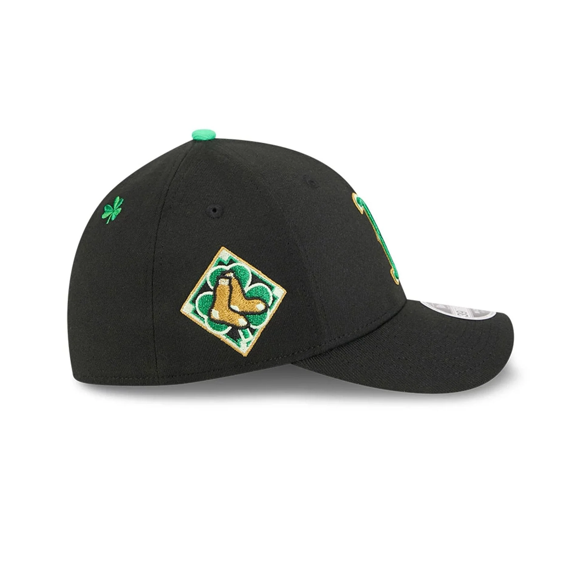 Red Sox MLB Saint Patrick's Day Black 39THIRTY M-Crown A-Frame Stretch Fit Cap - Image 5