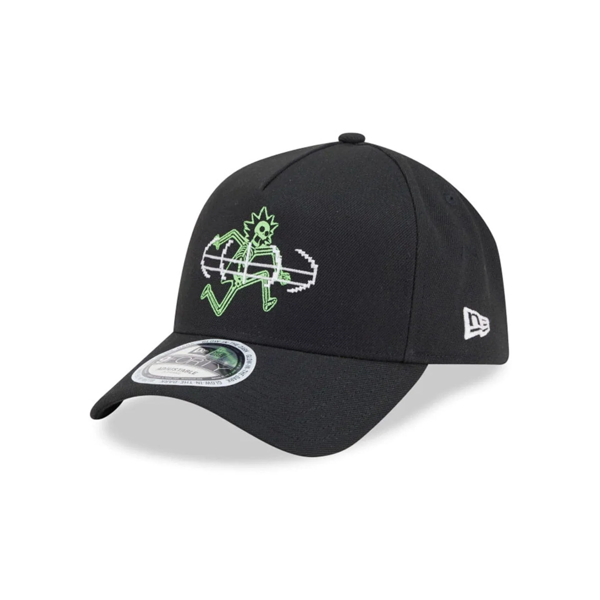 Rick And Morty Glow In The Dark Black 9FORTY A-Frame Adjustable Cap - Image 3