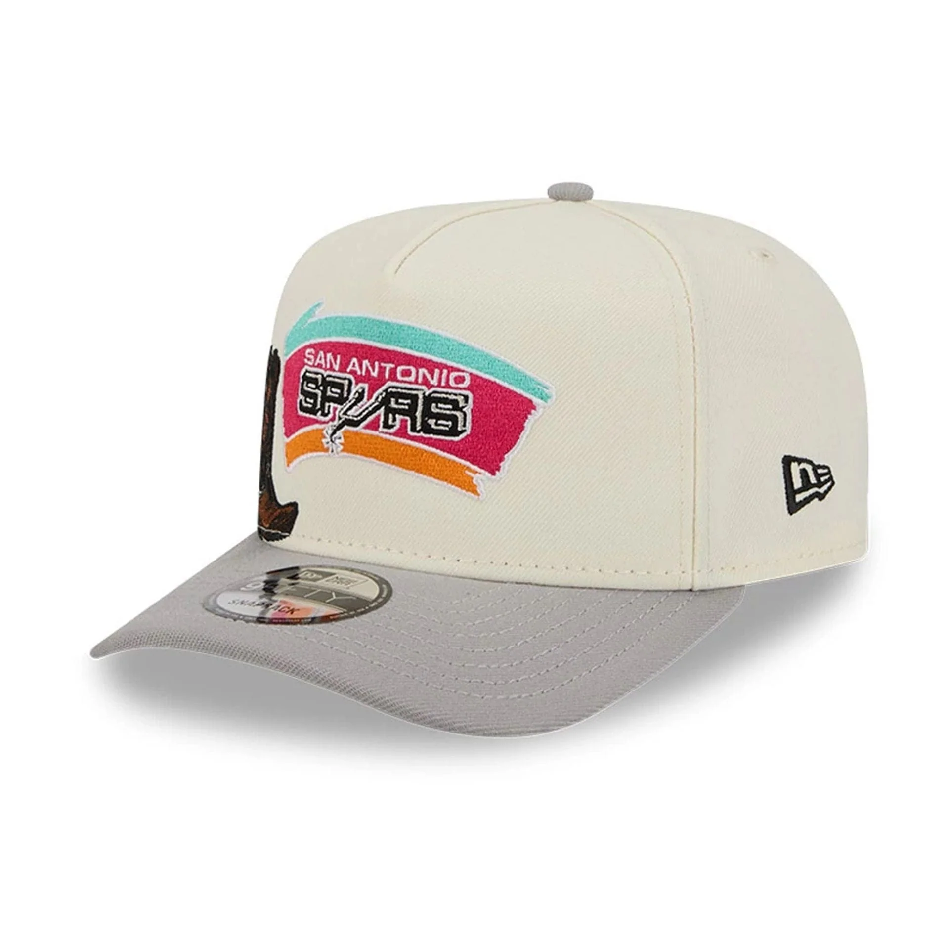 San Antonio Spurs NBA Grey 9FIFTY A-Frame Snapback Adjustable Cap - Image 4