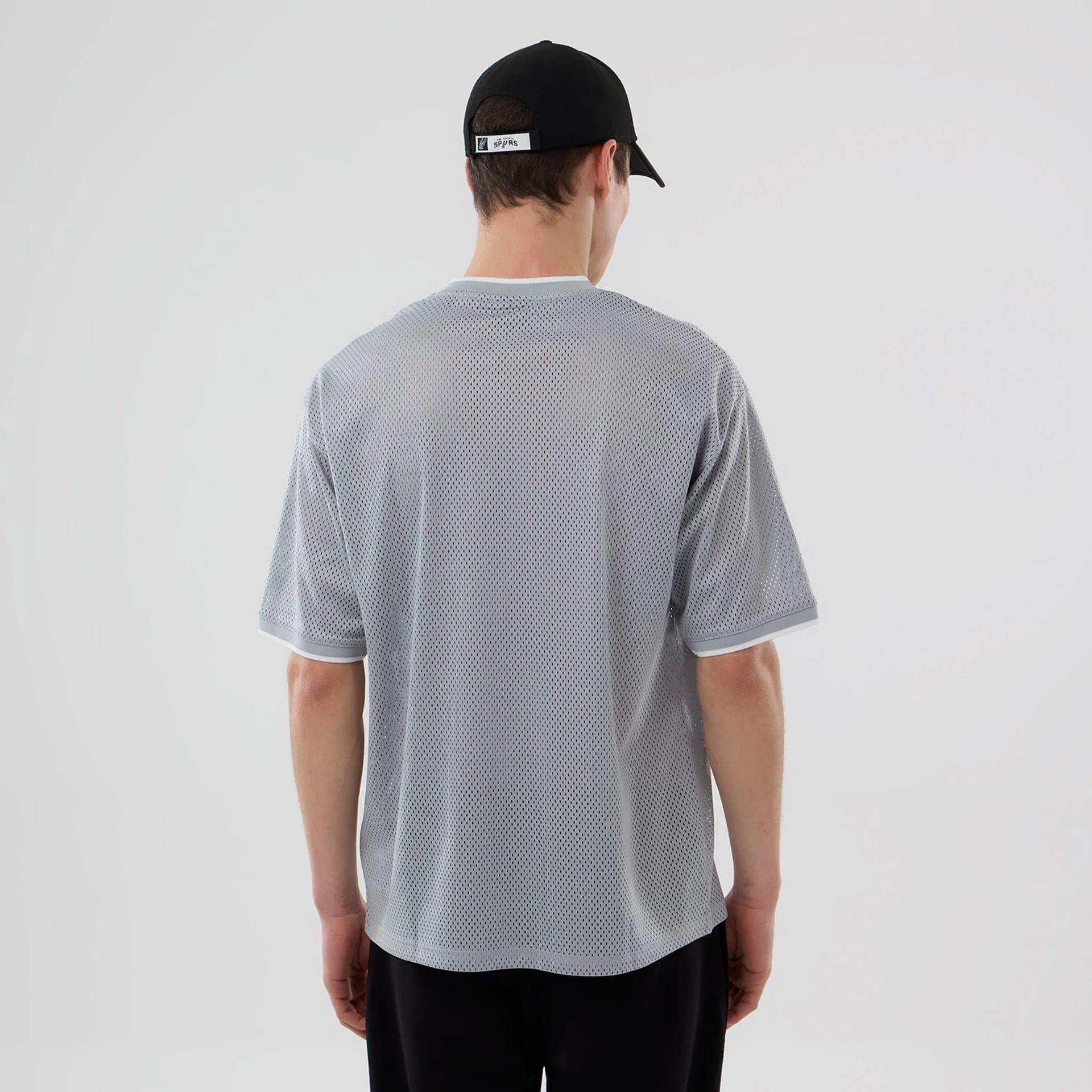 San Antonio Spurs NBA Mesh Grey Oversized T-Shirt - Image 2