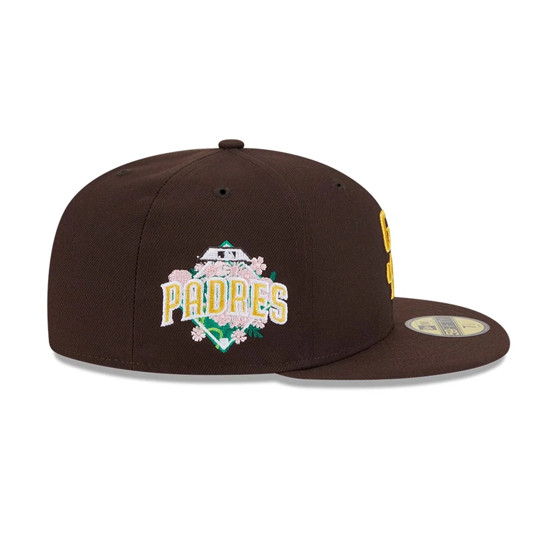 San Diego Padres MLB Floral Undervisor Dark Brown 59FIFTY Fitted Cap - Image 6