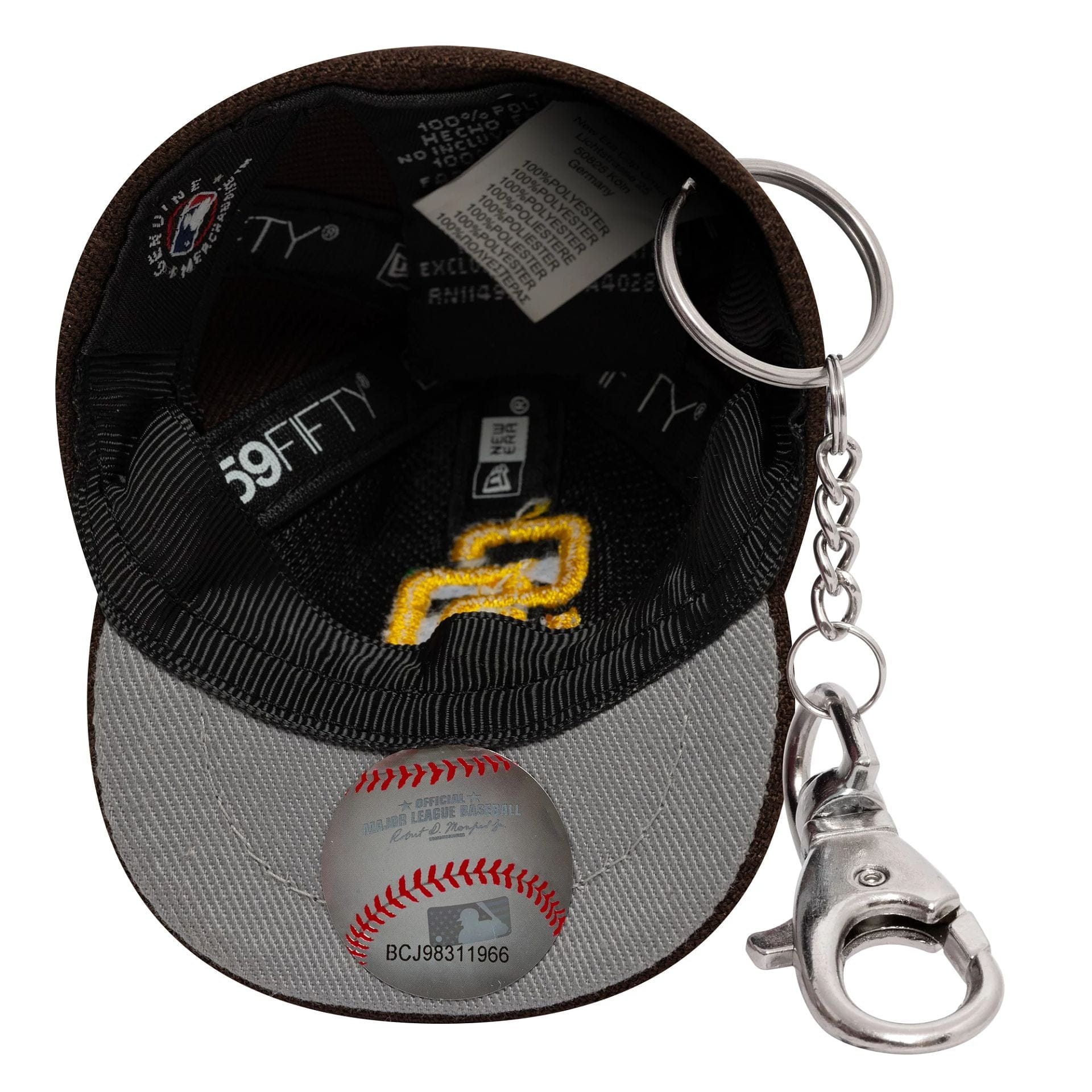 San Diego Padres MLB Mini Cap Dark Brown Key Chain - Image 5