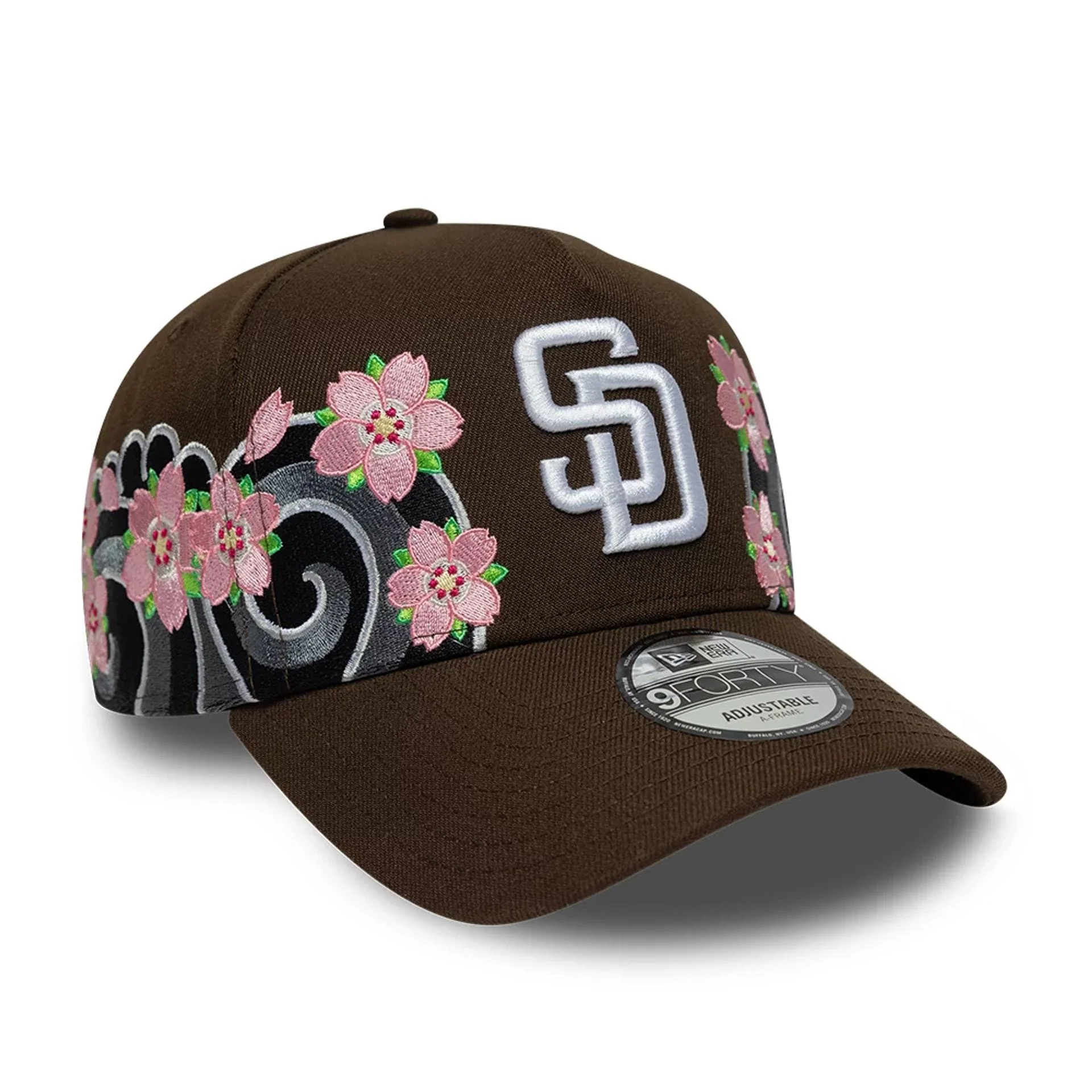 San Diego Padres MLB Sakura Dark Brown 9FORTY A-Frame Adjustable Cap - Image 3