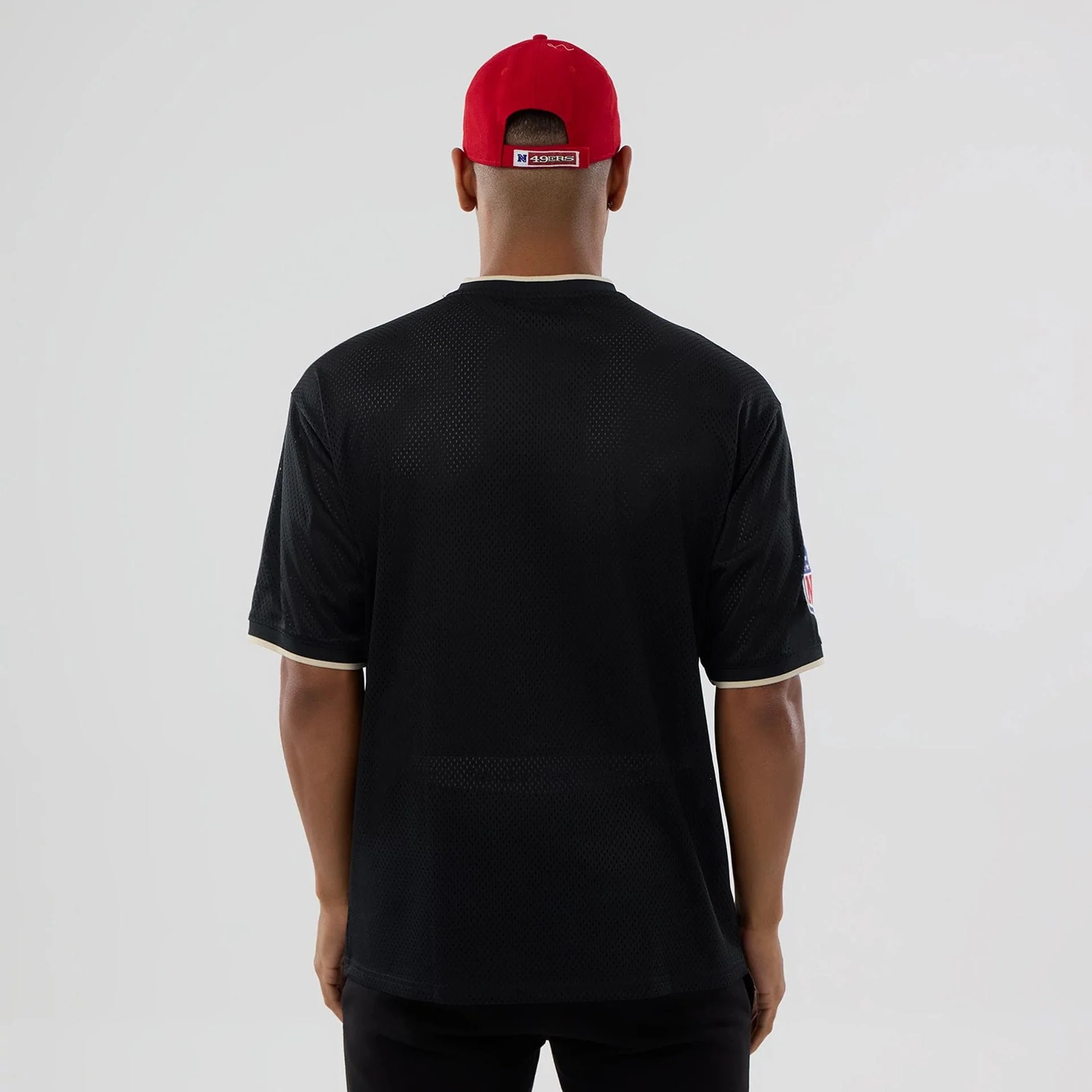 San Francisco 49ers NFL Mesh Black Oversized T-Shirt - Image 2