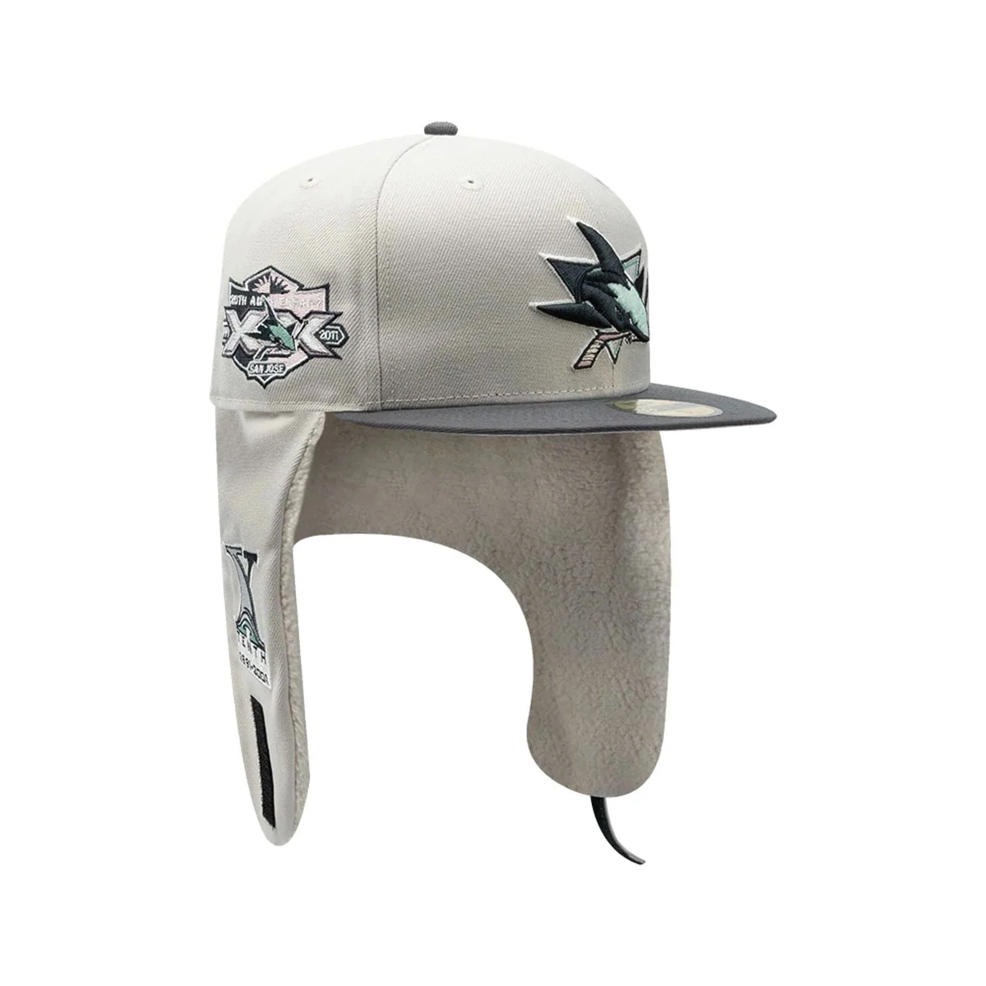 San Jose Sharks NHL Patch Light Beige Dogear 59FIFTY Fitted Cap - Image 2