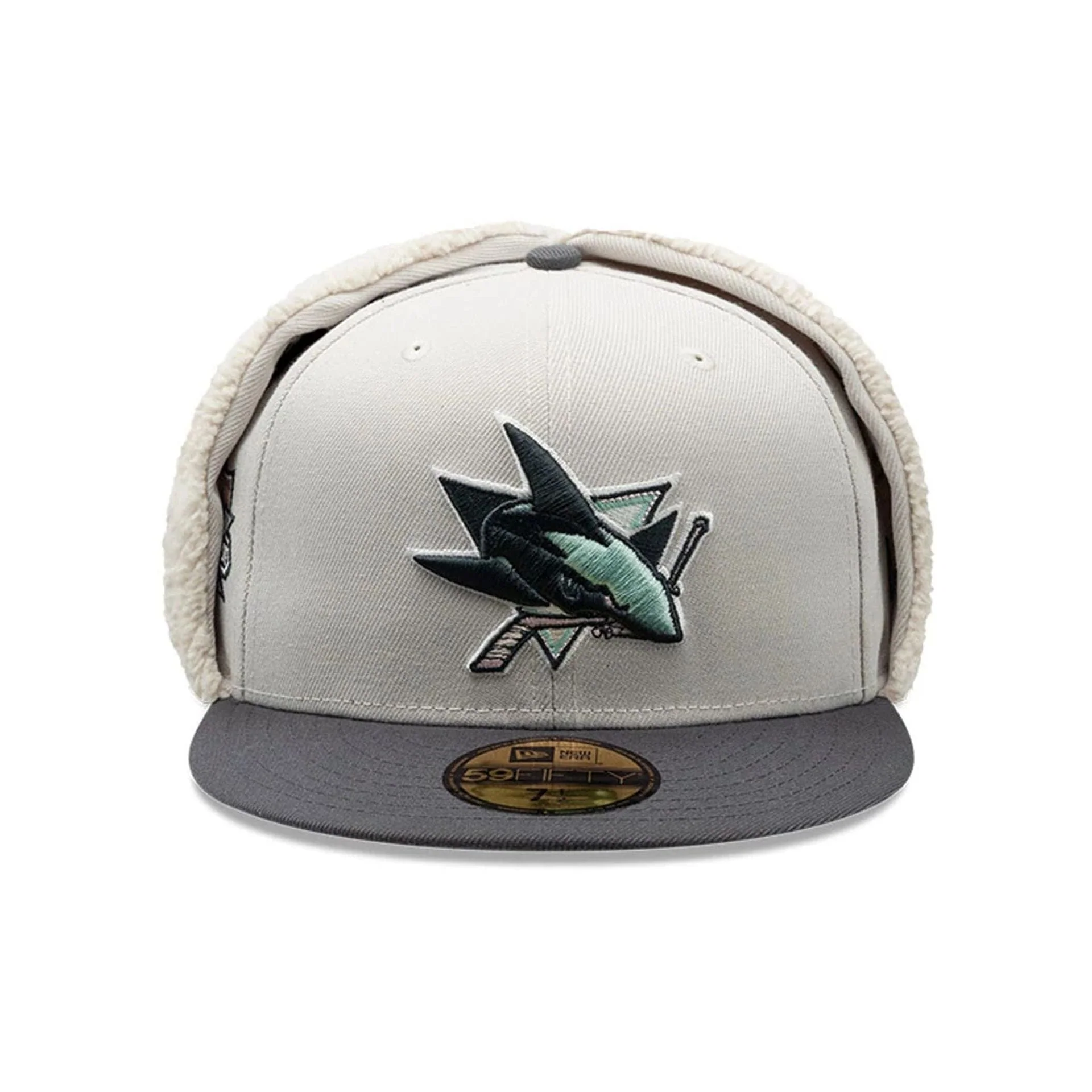 San Jose Sharks NHL Patch Light Beige Dogear 59FIFTY Fitted Cap - Image 3