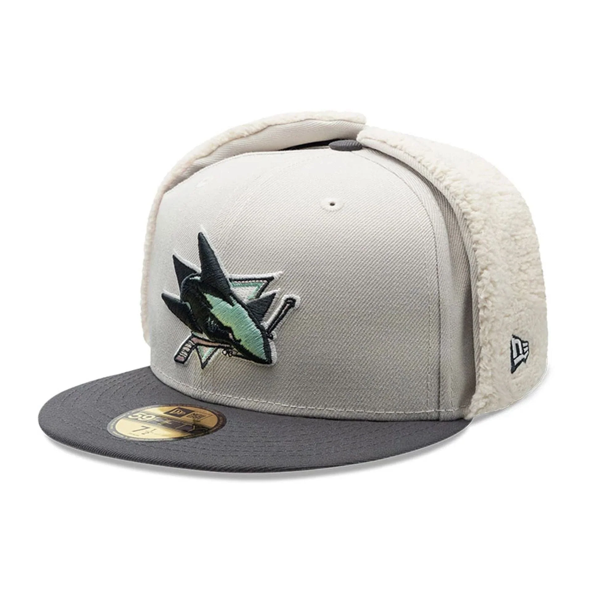 San Jose Sharks NHL Patch Light Beige Dogear 59FIFTY Fitted Cap - Image 4