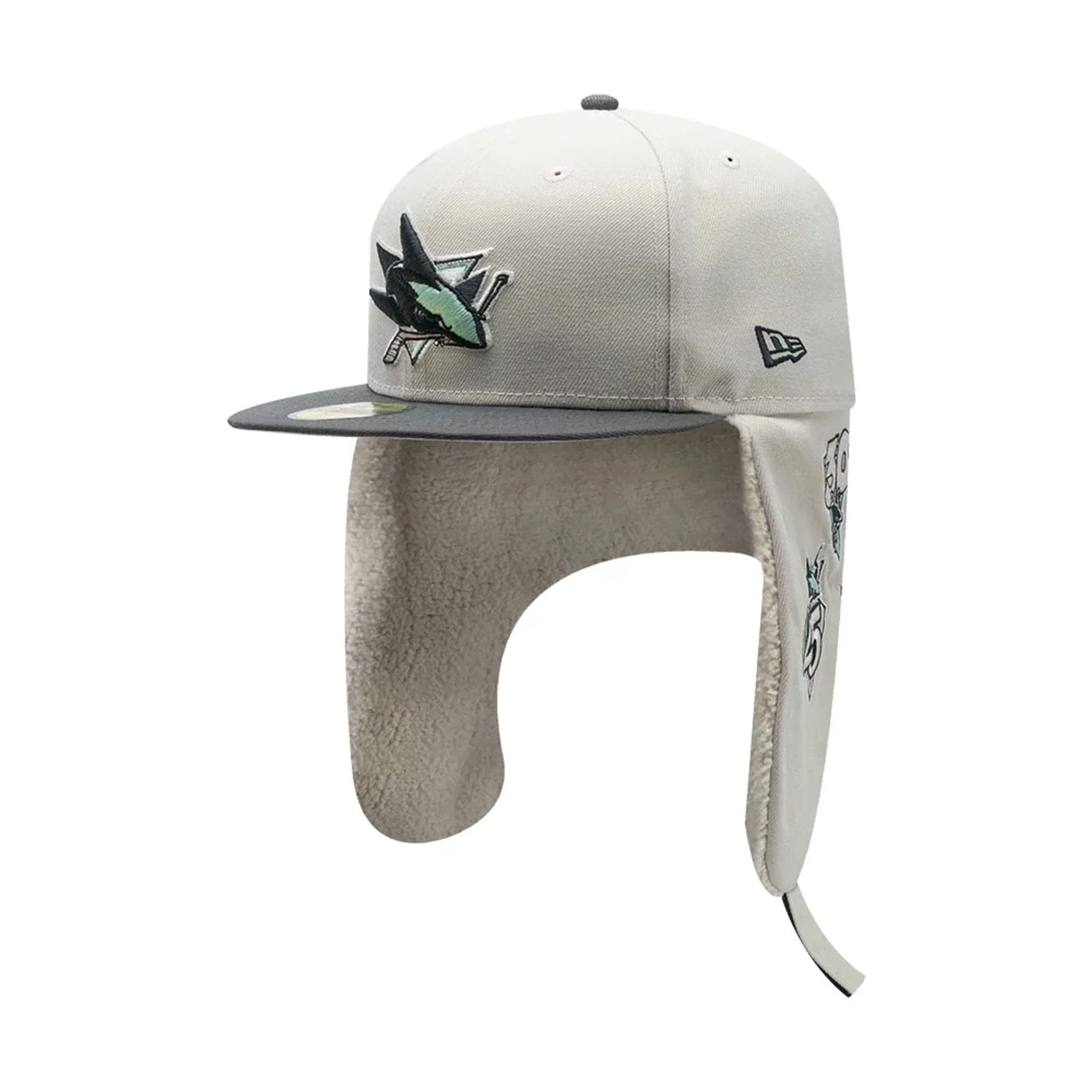 San Jose Sharks NHL Patch Light Beige Dogear 59FIFTY Fitted Cap - Image 8