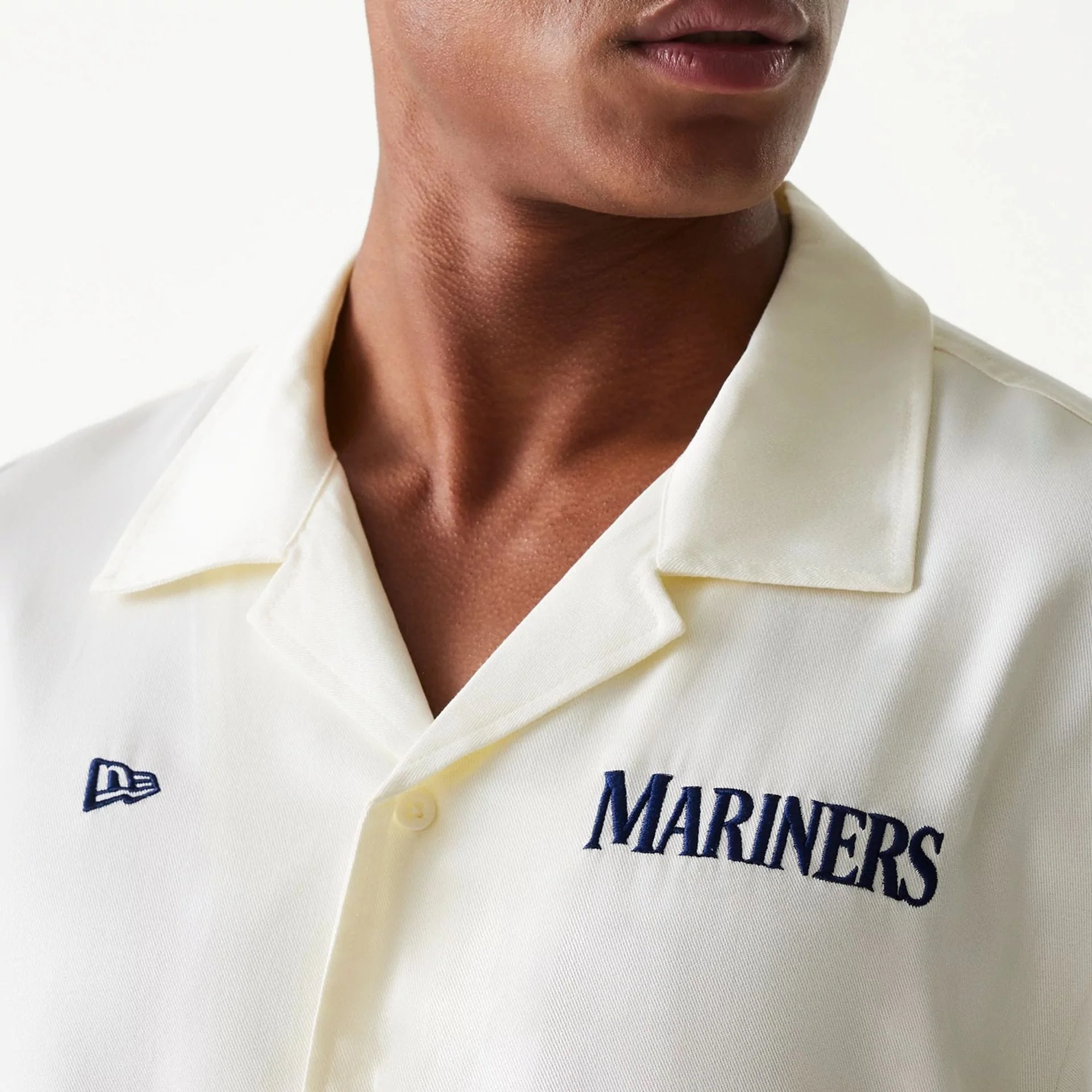 Seattle Mariners MLB Graphic Open White Revere Short Sleeve Shirt - Image 5