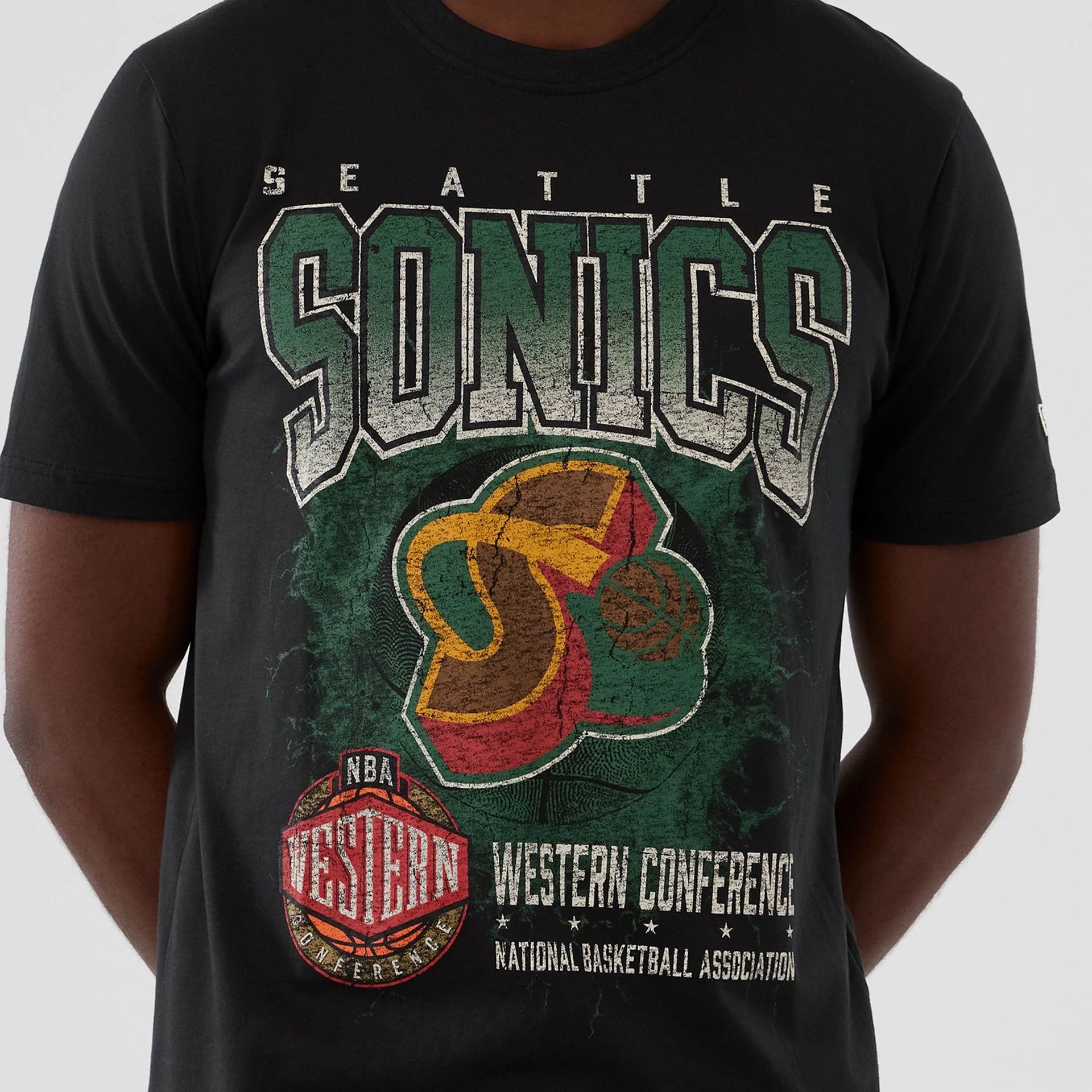 Seattle Supersonics NBA Hardwood Classic Black T-Shirt - Image 3
