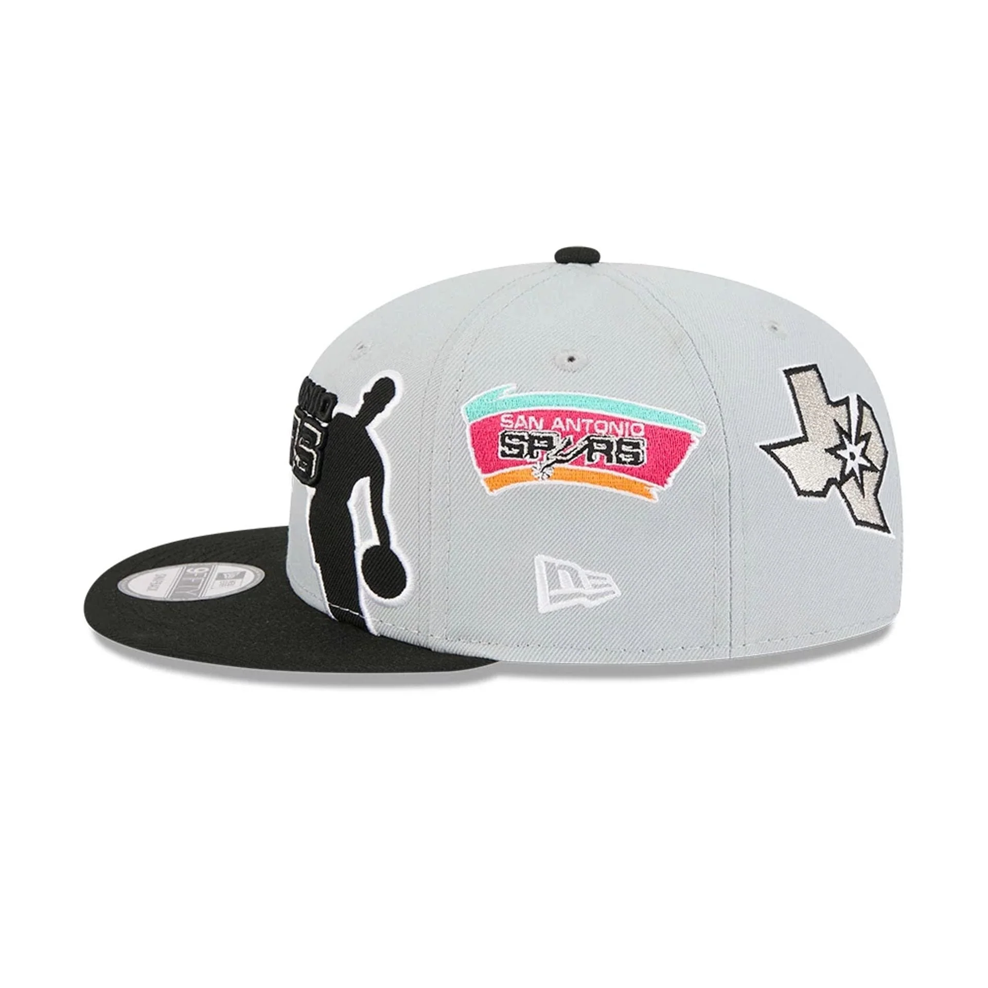 Spurs NBA Hardwood Classic ASG Grey 9FIFTY Snapback Adjustable Cap - Image 6