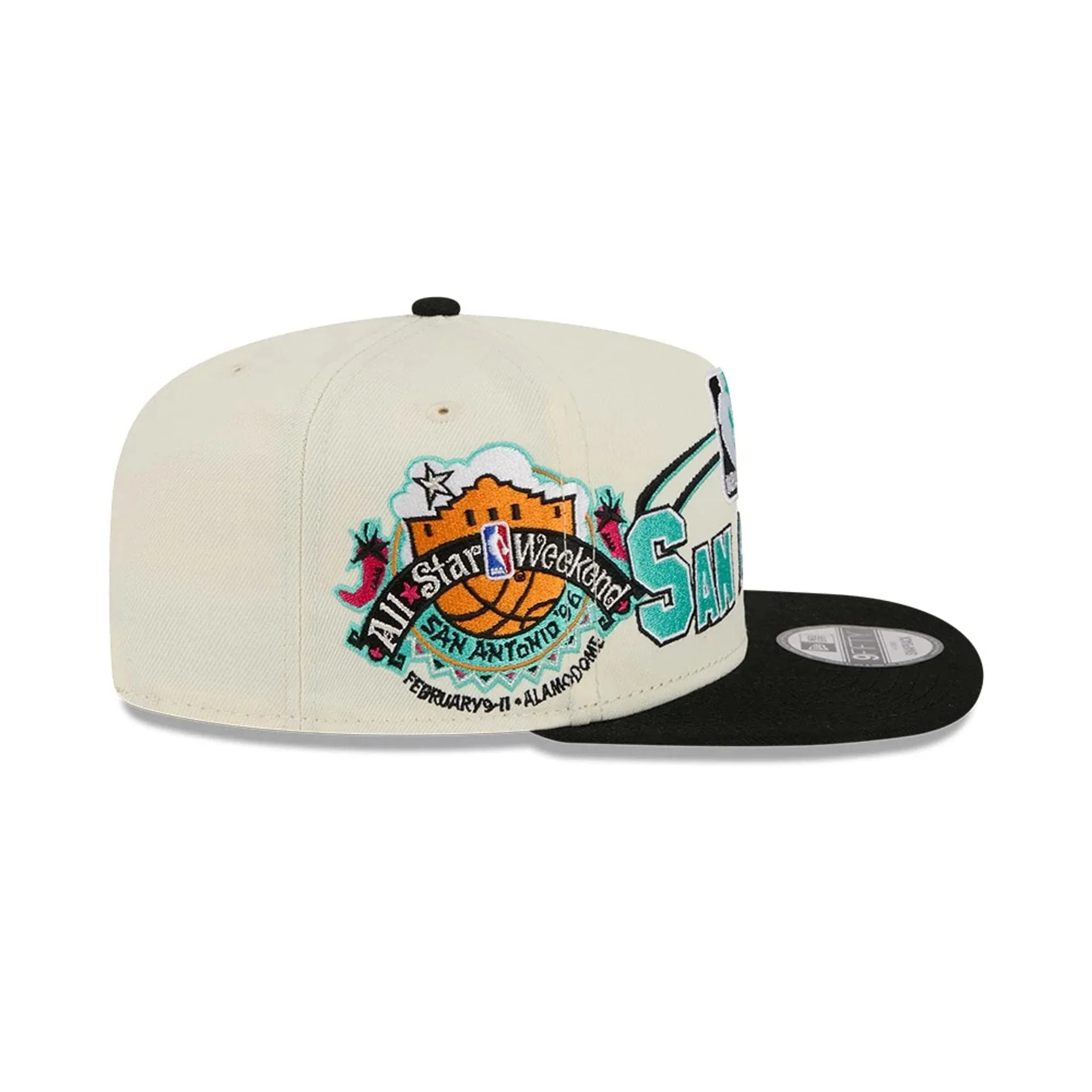 Spurs NBA Hardwood Classic ASG White 9FIFTY A-Frame Snapback Adjustable Cap - Image 5