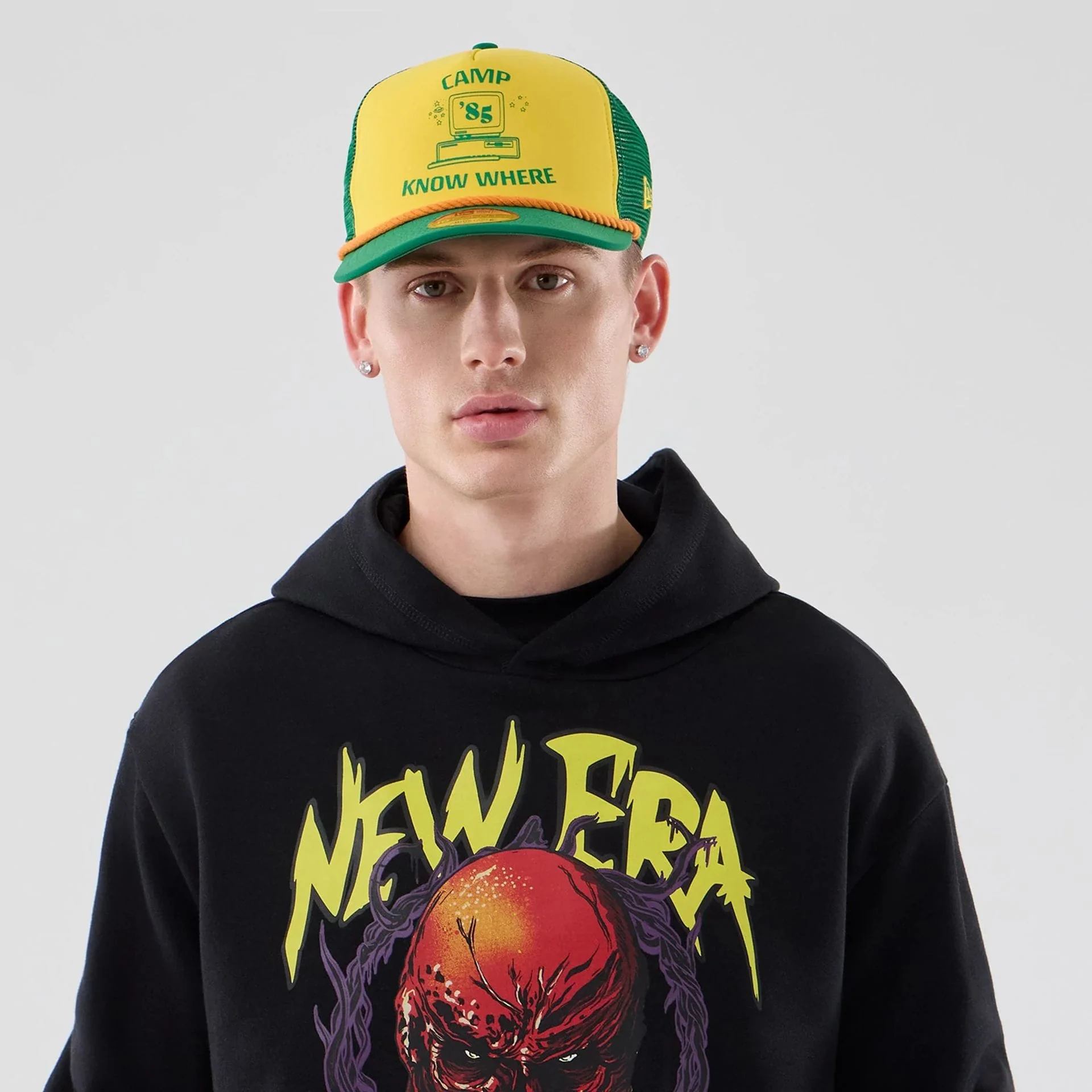 Stranger Things Black Oversized Pullover Hoodie - Image 4