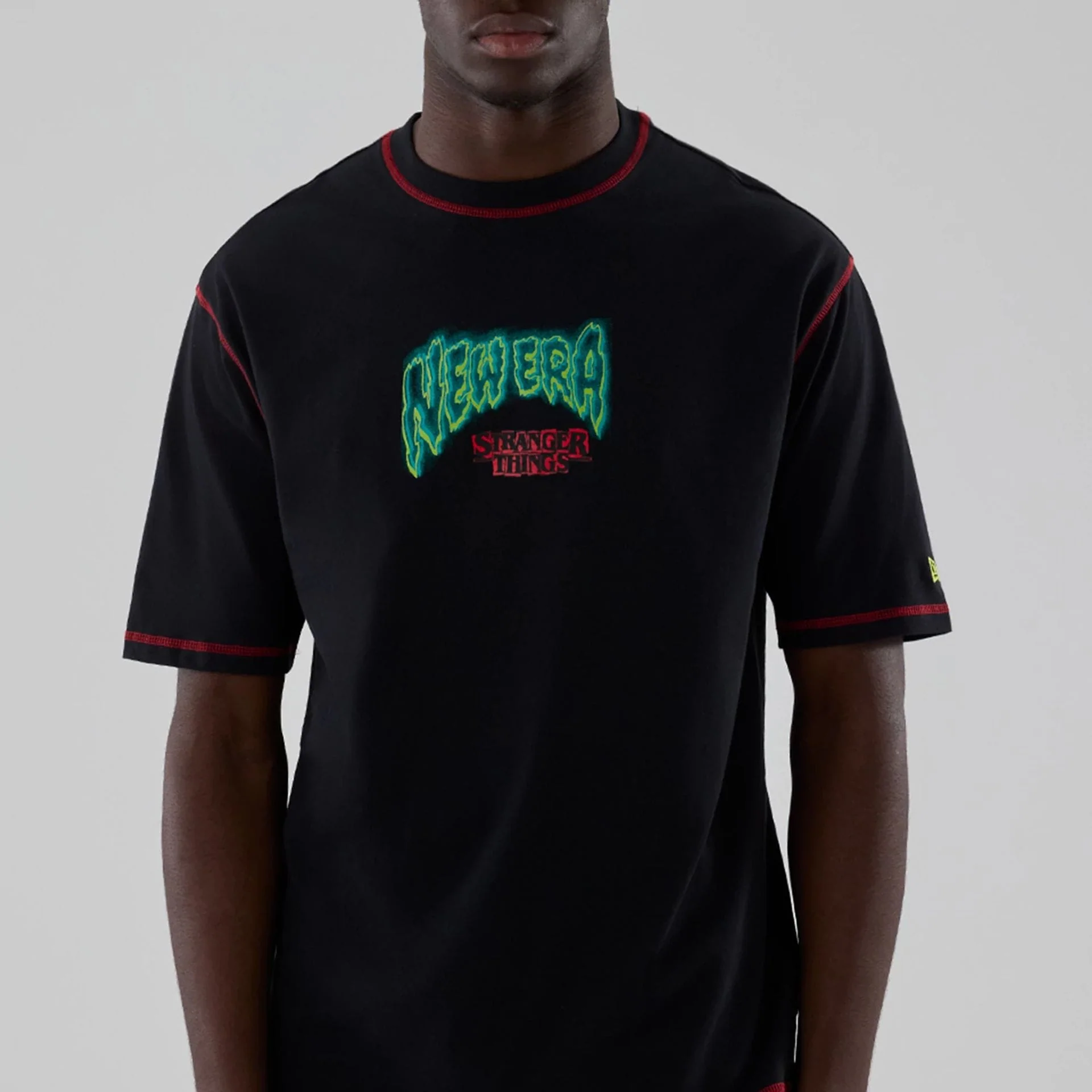 Stranger Things Black Oversized T-Shirt - Image 3