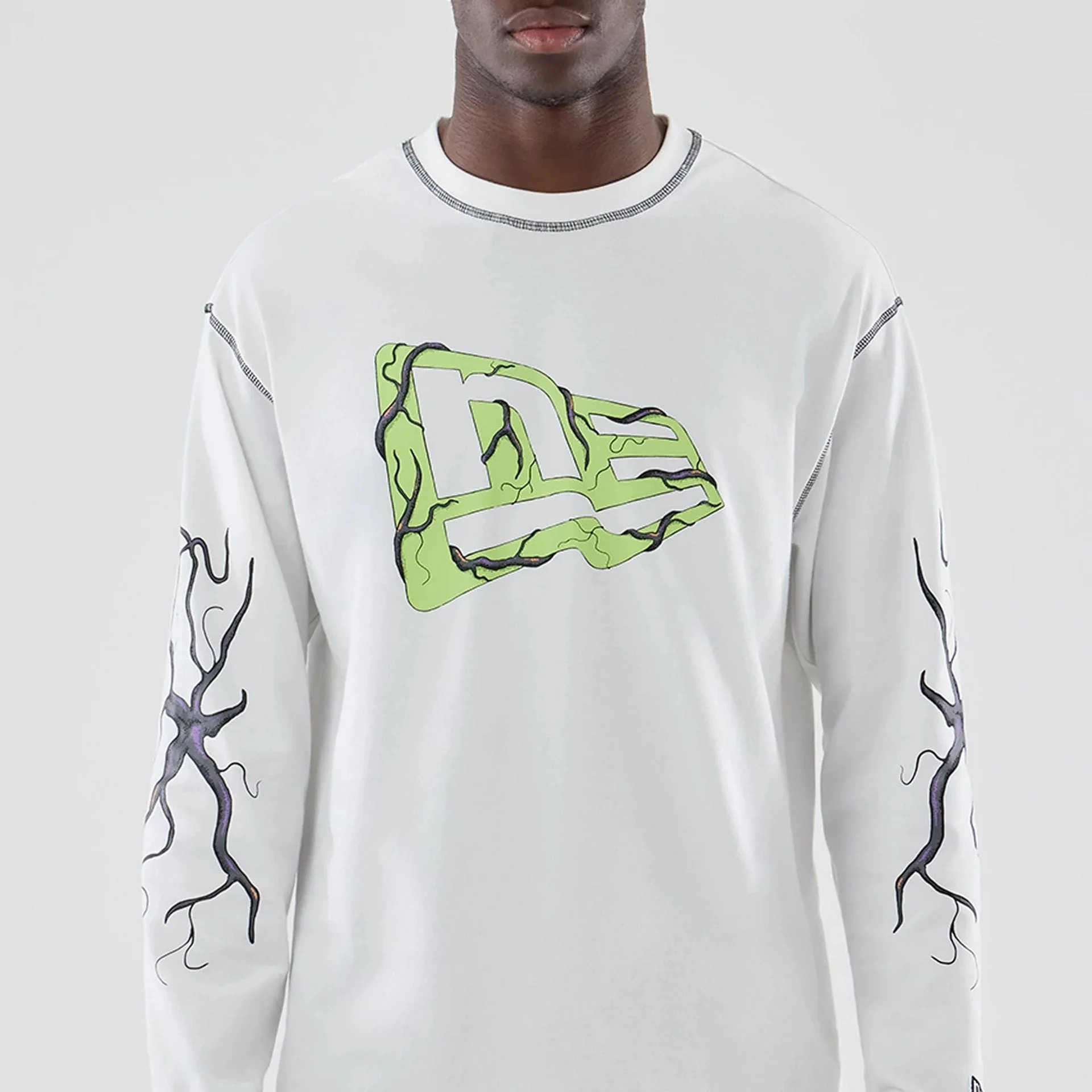 Stranger Things White Oversized Long Sleeve T-Shirt - Image 3