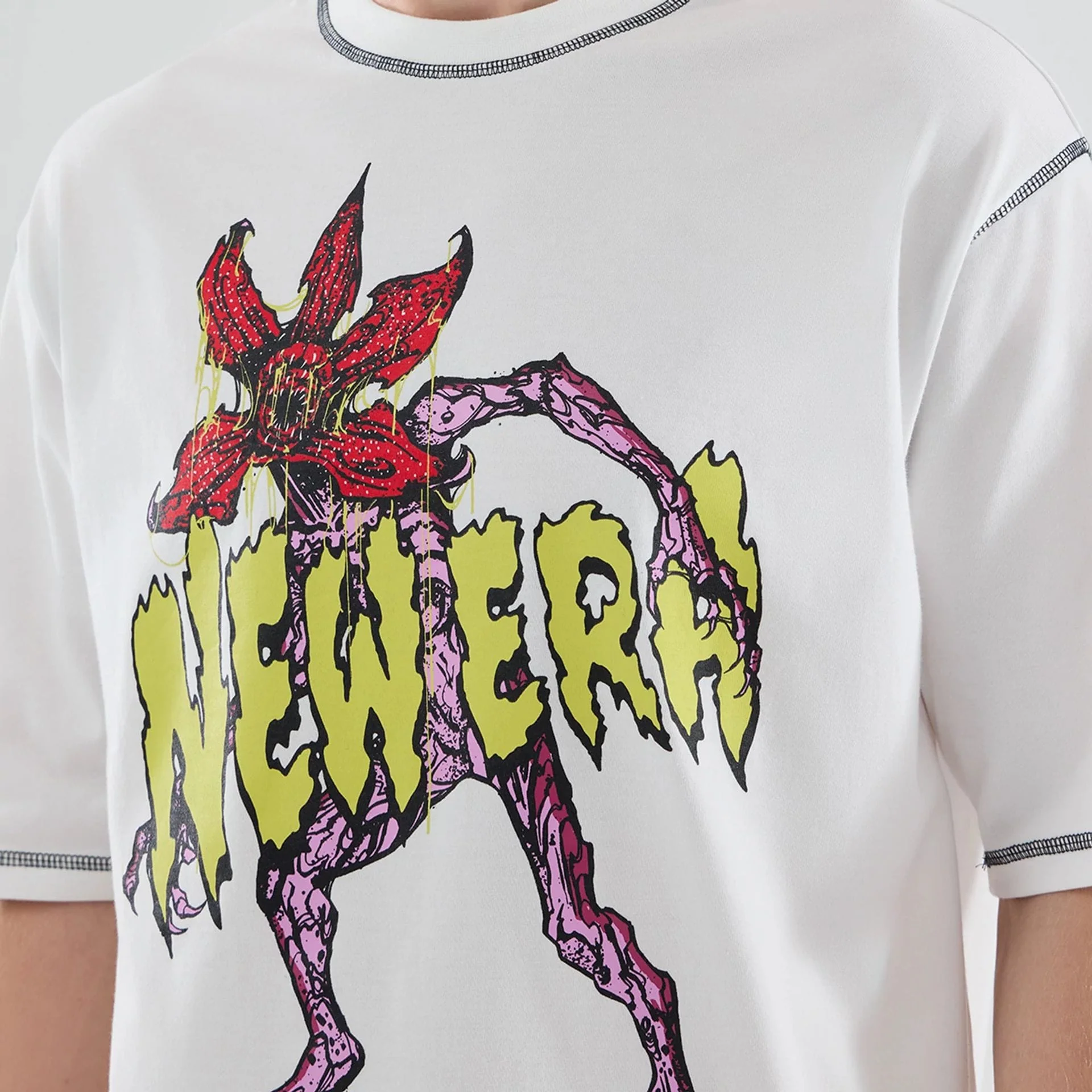 Stranger Things White Oversized T-Shirt - Image 3