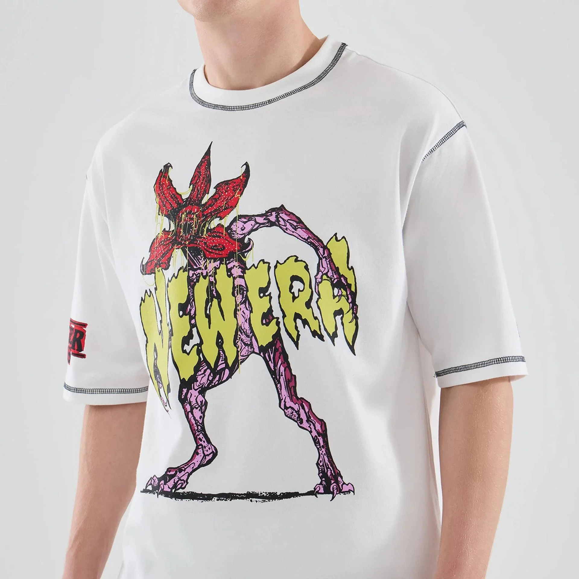 Stranger Things White Oversized T-Shirt - Image 6