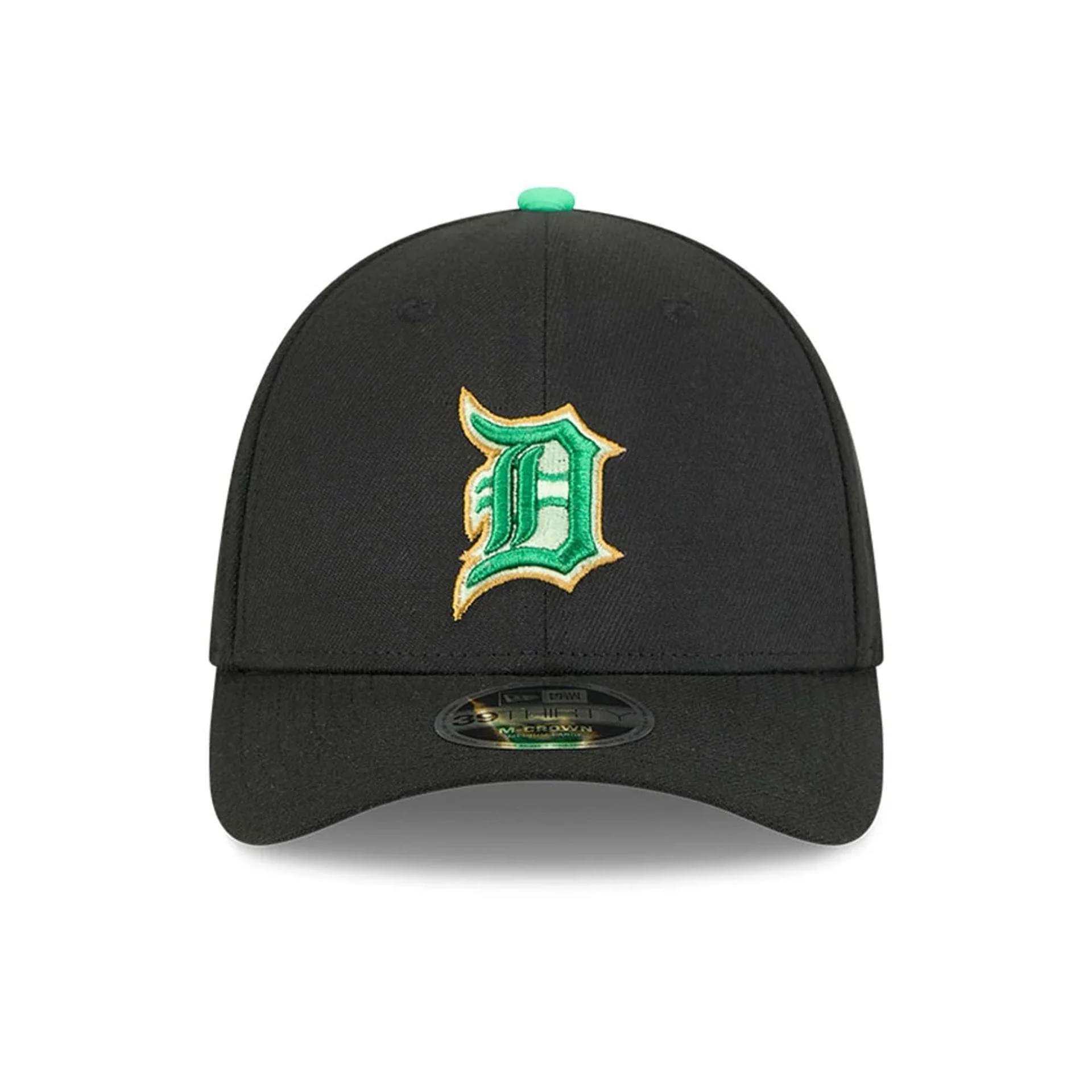 Tigers MLB Saint Patrick's Day Black 39THIRTY M-Crown A-Frame Stretch Fit Cap - Image 2