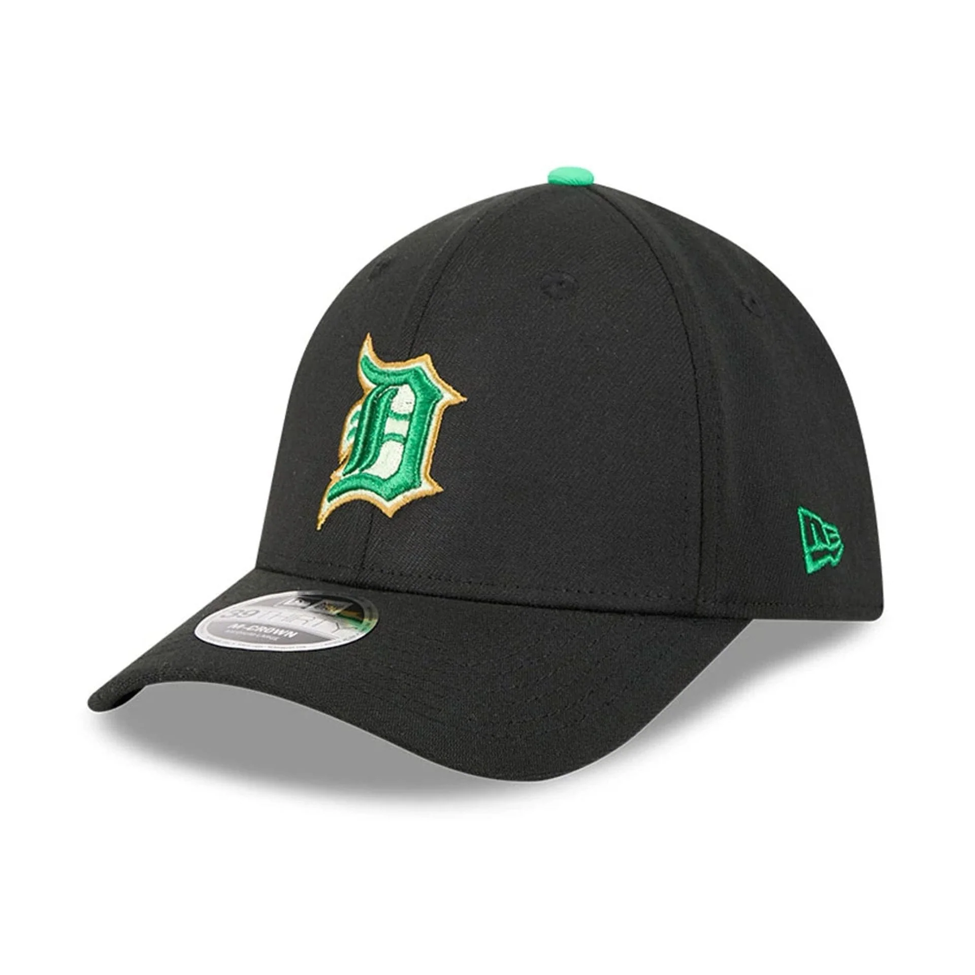 Tigers MLB Saint Patrick's Day Black 39THIRTY M-Crown A-Frame Stretch Fit Cap - Image 3