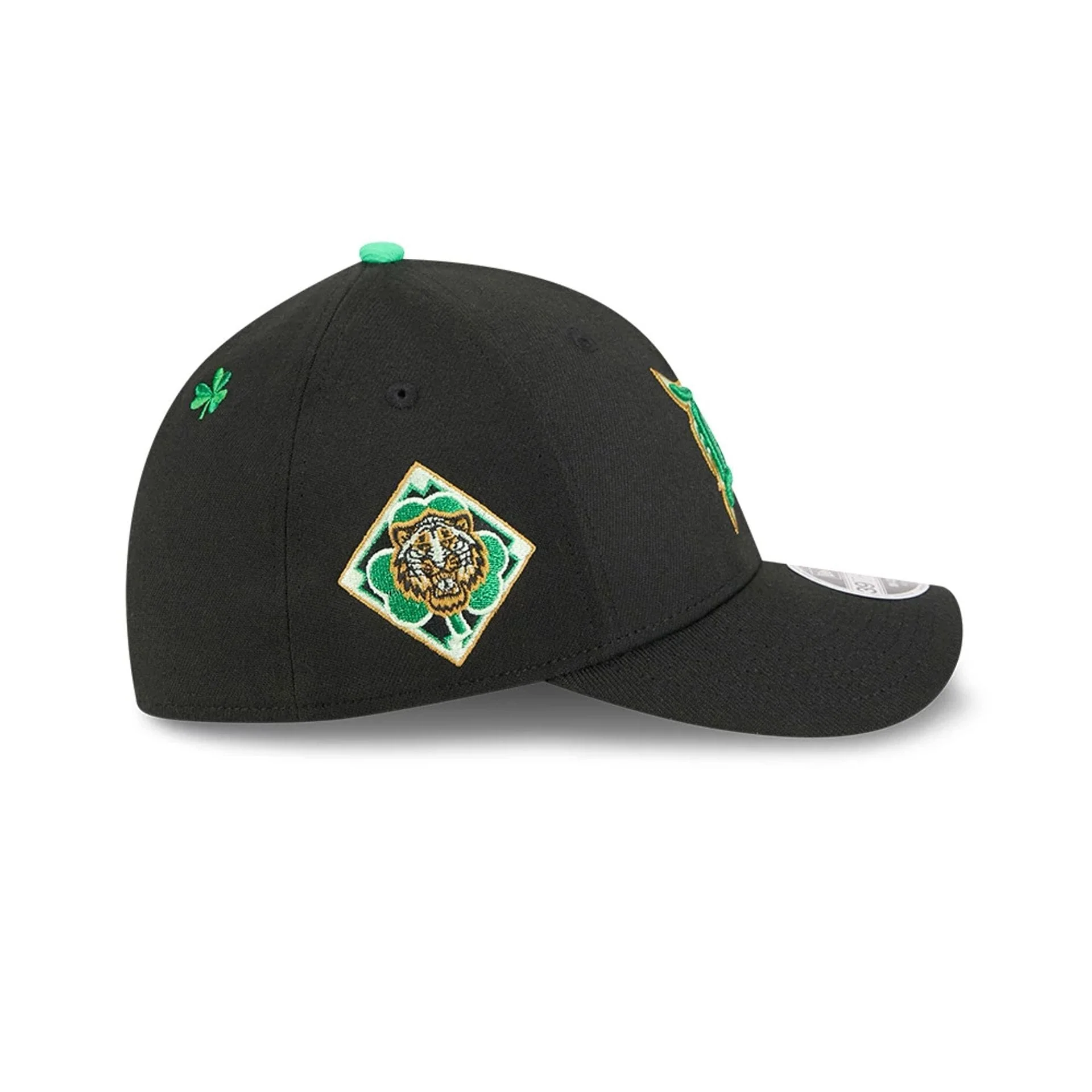 Tigers MLB Saint Patrick's Day Black 39THIRTY M-Crown A-Frame Stretch Fit Cap - Image 4