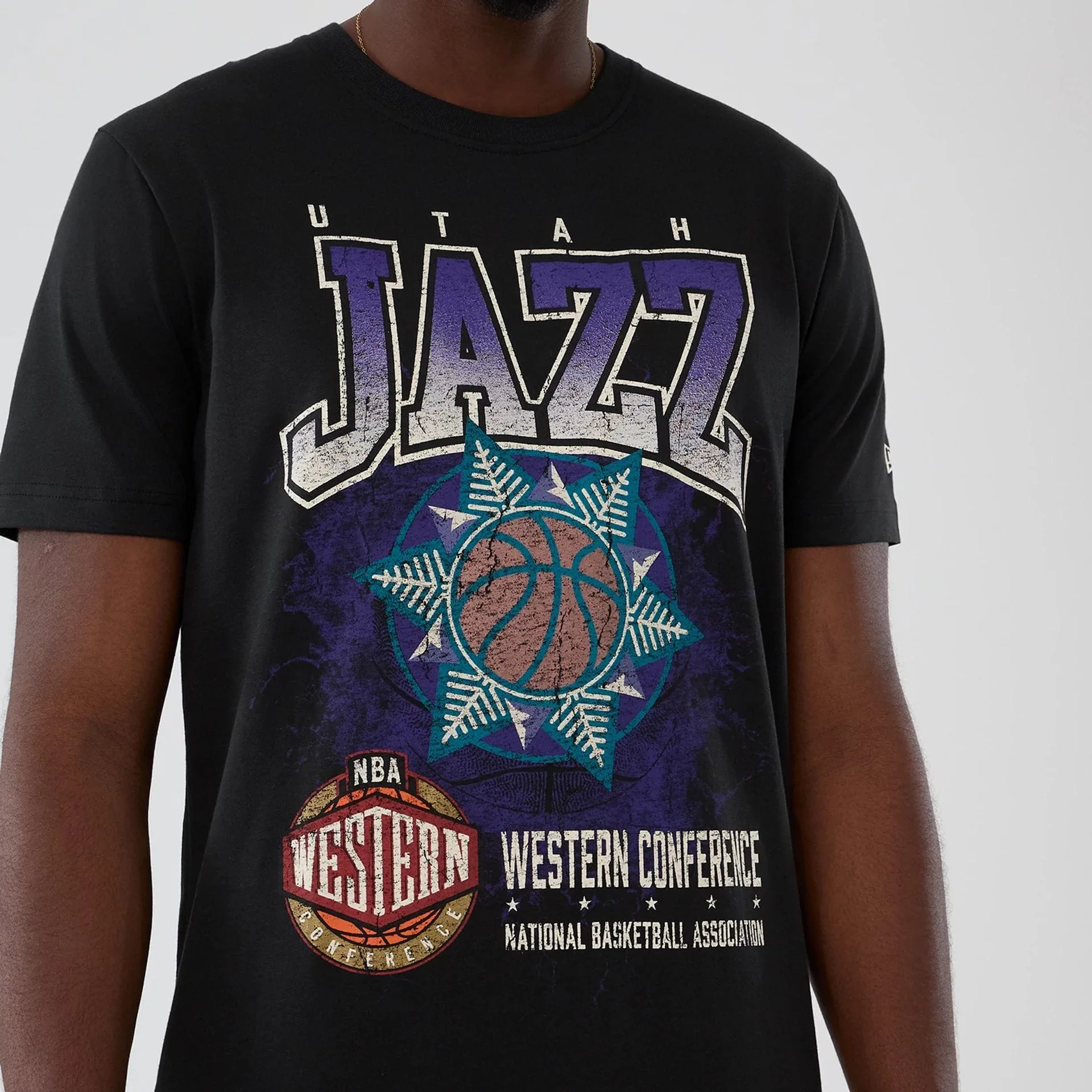 Utah Jazz NBA Hardwood Classic Black T-Shirt - Image 3