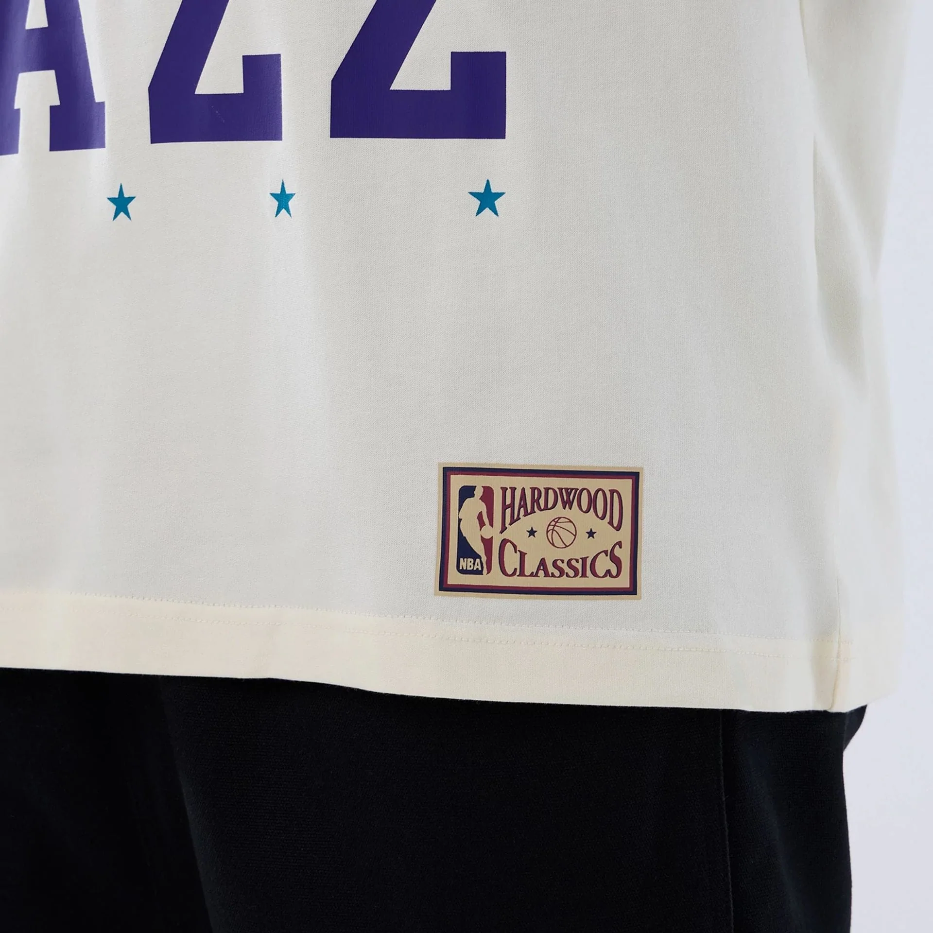 Utah Jazz NBA Hardwood Classic Cream T-Shirt - Image 5