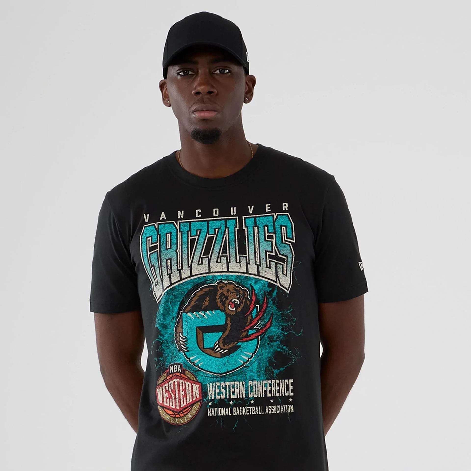 Vancouver Grizzlies NBA Hardwood Classic Black T-Shirt - Image 7