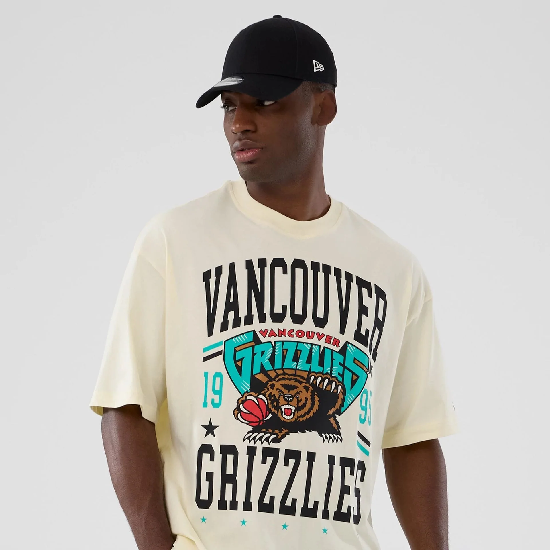 Vancouver Grizzlies NBA Hardwood Classic Cream T-Shirt - Image 6