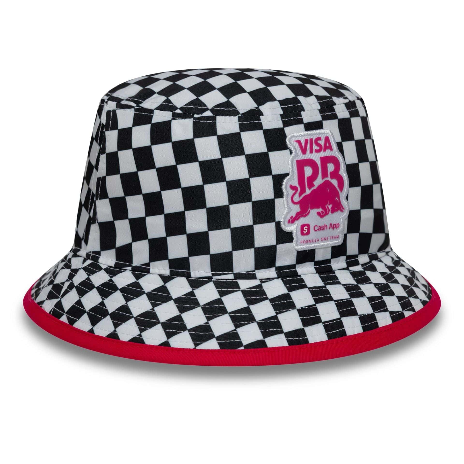 Visa Cash App Racing Bulls Checkerboard White Bucket Hat - Image 3