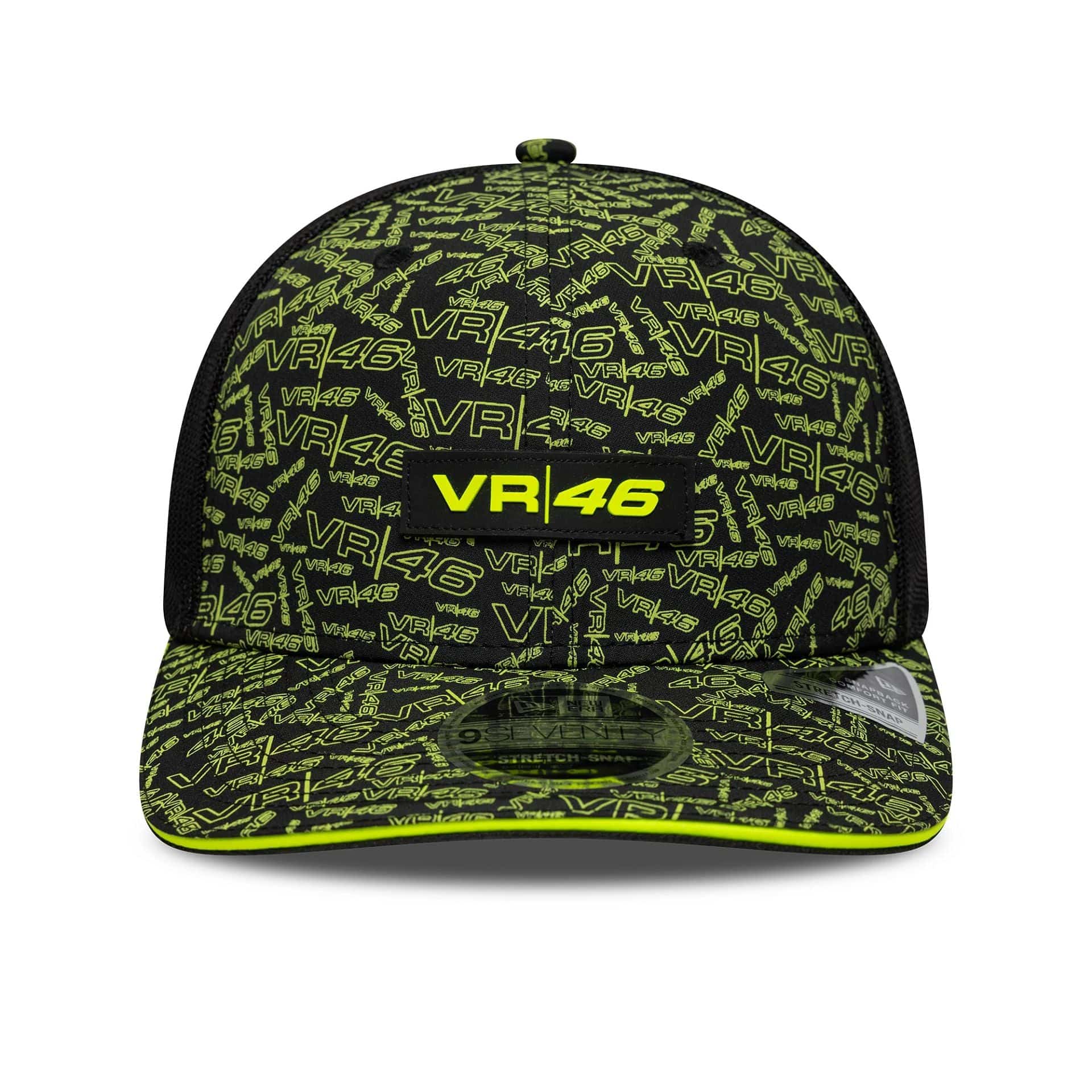 VR46 All Over Print Black 9SEVENTY Stretch Snap Cap - Image 2
