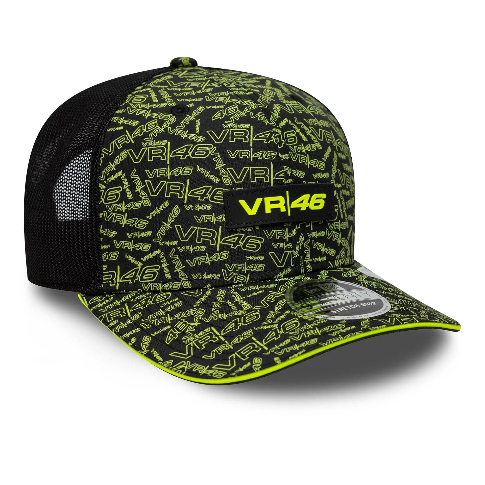 VR46 All Over Print Black 9SEVENTY Stretch Snap Cap - Image 3