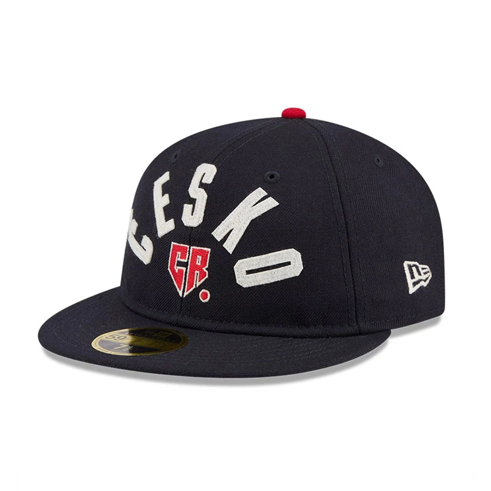 WBC Czech Republic Classical Script Navy Retro Crown 59FIFTY Fitted Cap - Image 4