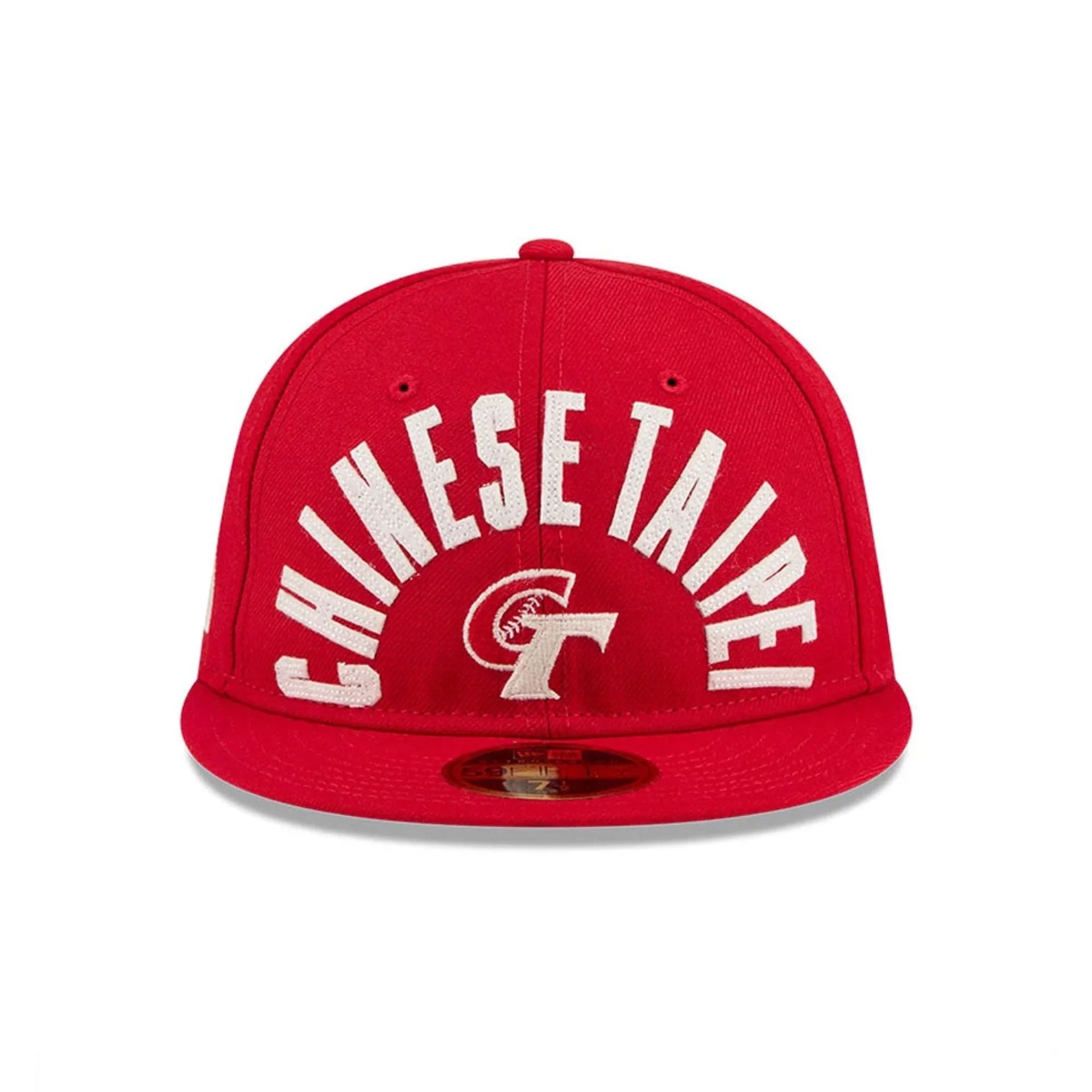 WBC Taipei Classical Script Red Retro Crown 59FIFTY Fitted Cap - Image 3