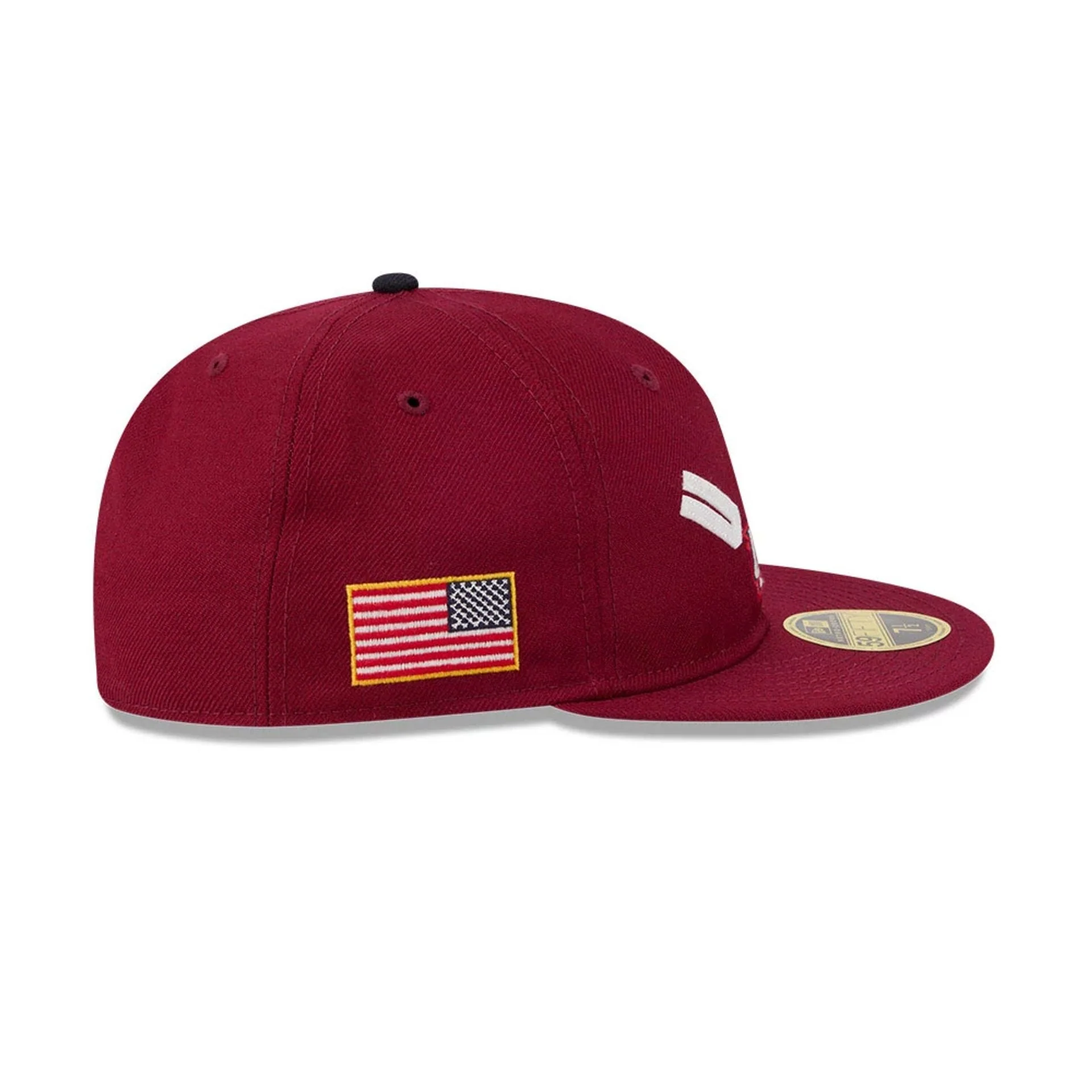 WBC USA Classical Script Dark Red Retro Crown 59FIFTY Fitted Cap - Image 5